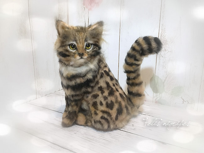 クロアシネコ 羊毛フェルト 猫 羊毛フェルト リアル ねこ ネコ Iichi ハンドメイド クラフト作品 手仕事品の通販