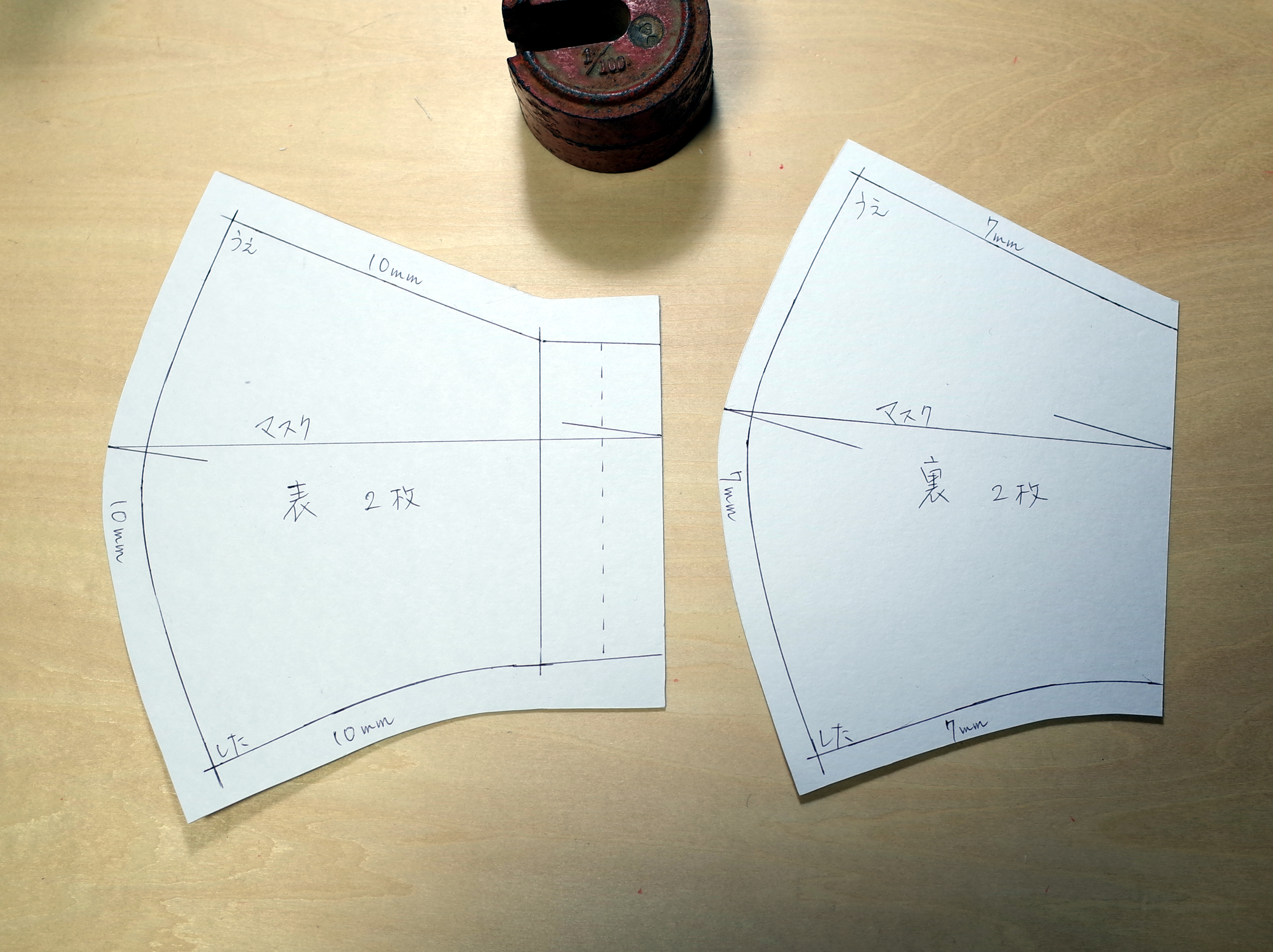 オーダーメイド 立体マスク型紙 縫代付き 縫製指示書 縫い方 Iichi ハンドメイド クラフト作品 手仕事品の通販