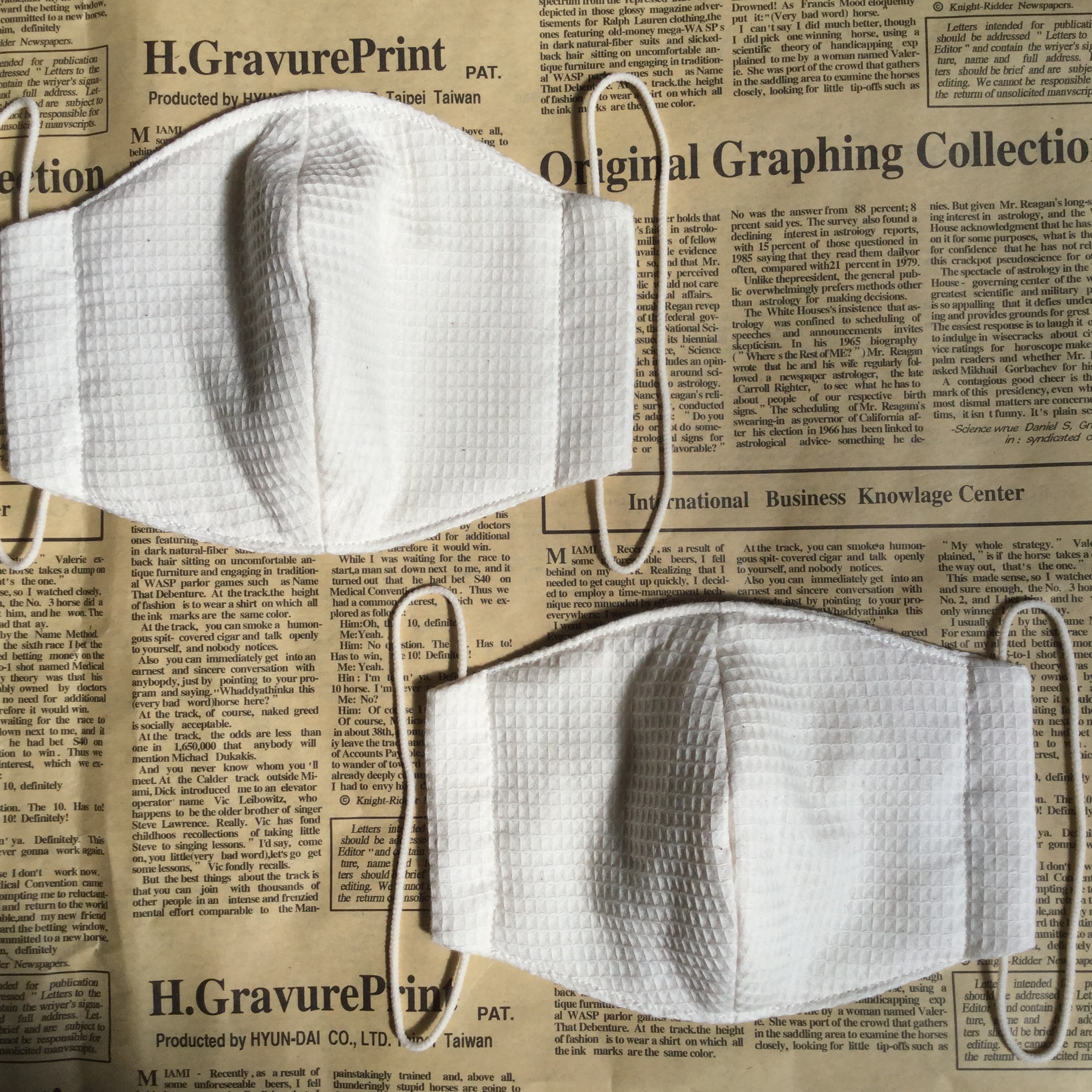 オーガニックコットン１００ ワッフル布マスク Lサイズ Iichi ハンドメイド クラフト作品 手仕事品の通販