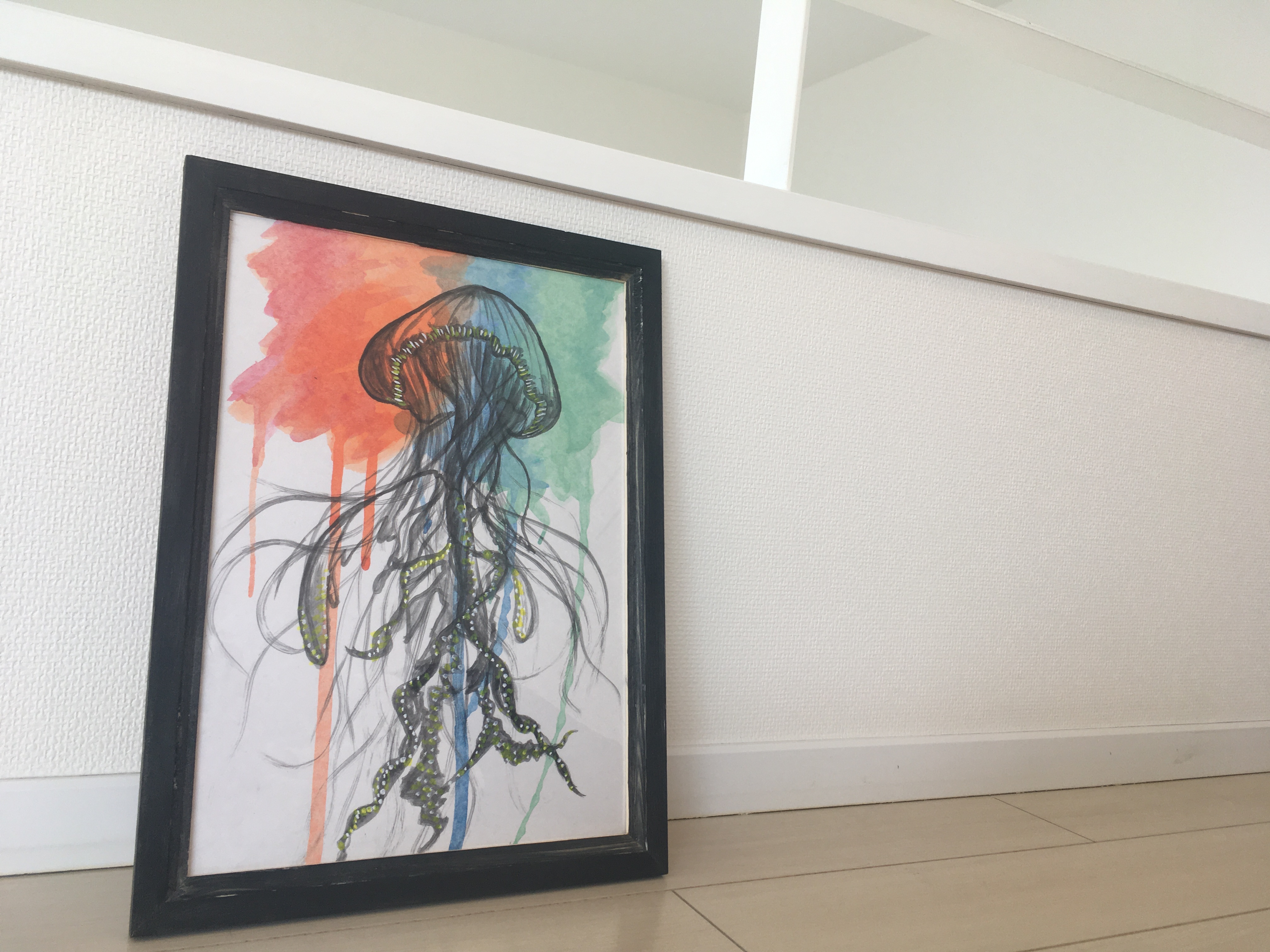 Jellyfish 絵の具の海のクラゲ Iichi ハンドメイド クラフト作品 手仕事品の通販