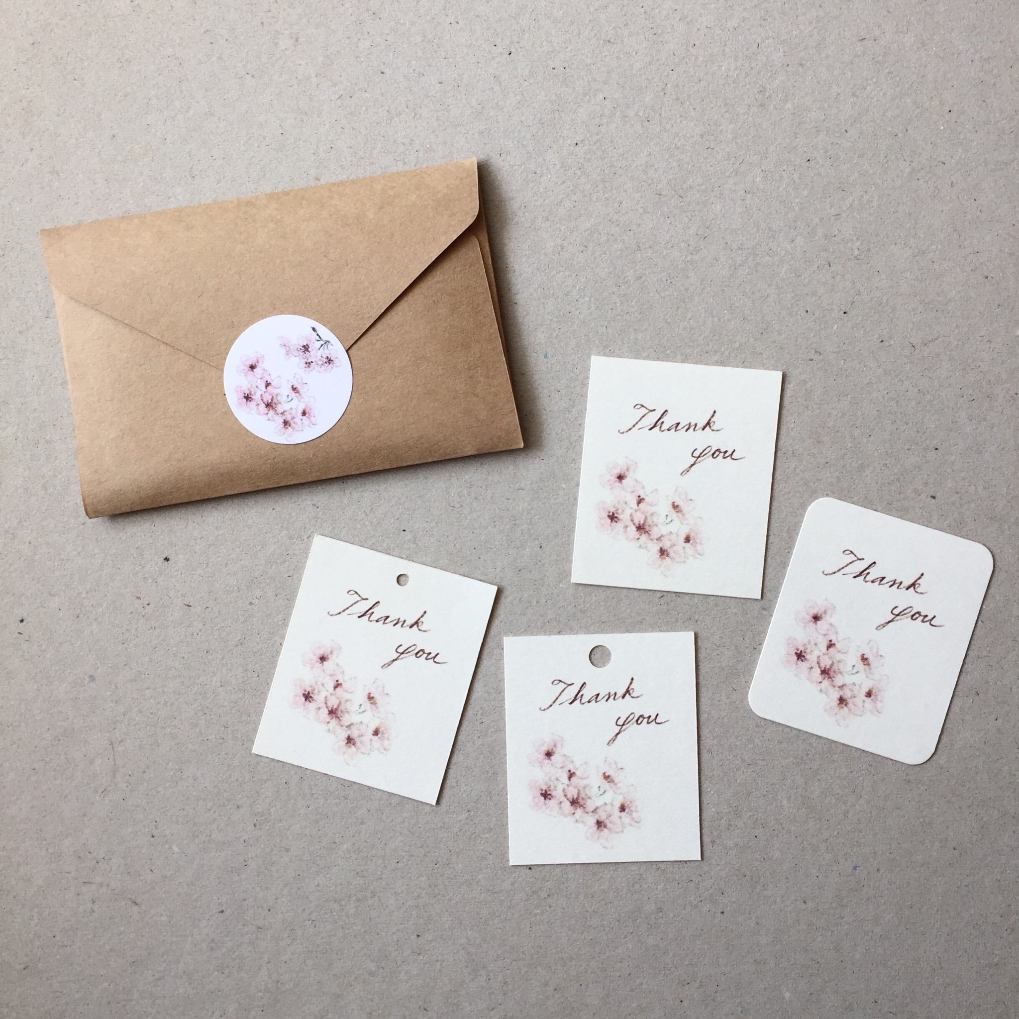 小さな桜のメッセージカード タグ 40枚 Iichi ハンドメイド クラフト作品 手仕事品の通販