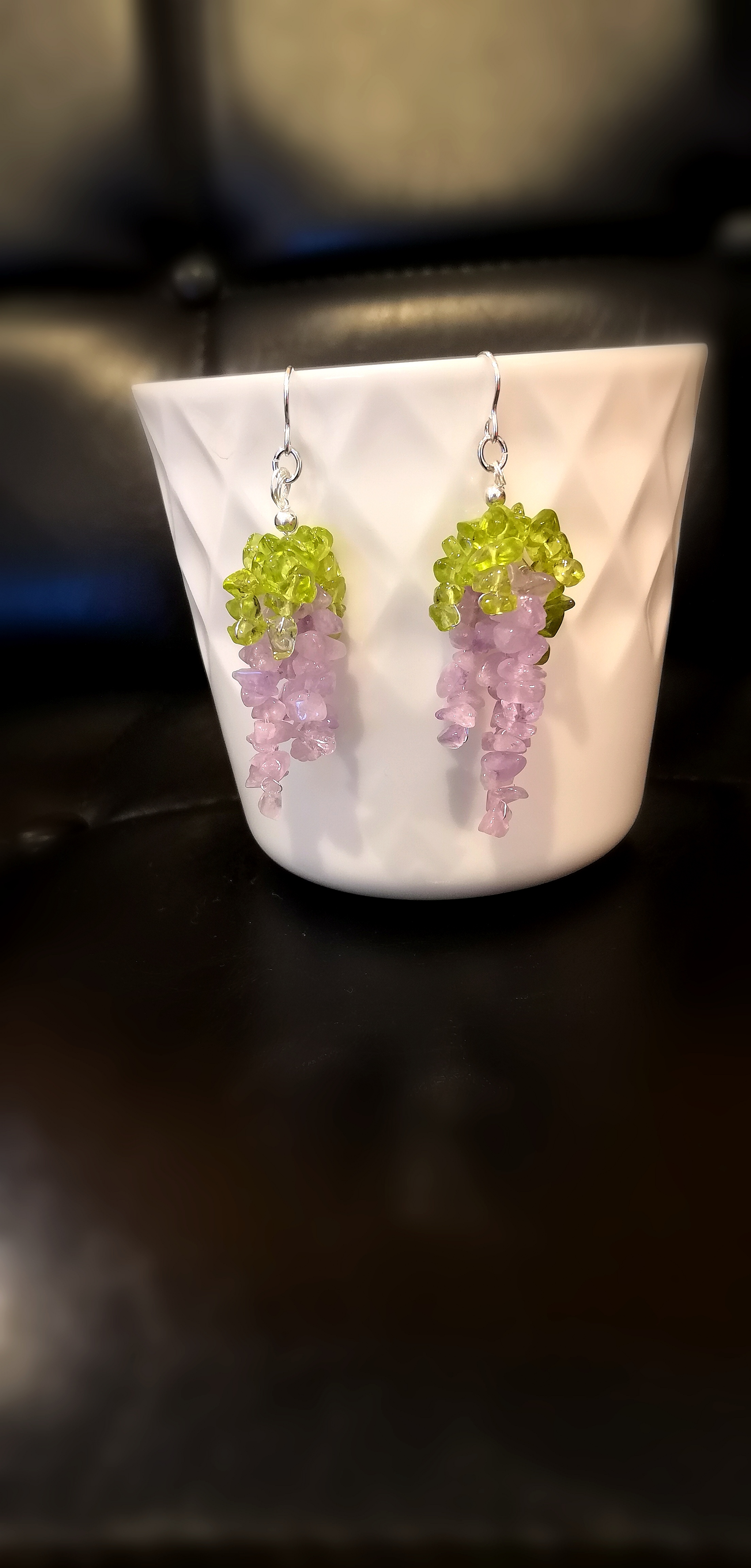 藤の花の天然石ピアス イヤリング Iichi ハンドメイド クラフト作品 手仕事品の通販 藤の花の天然石ピアス イヤリング Iichi ハンドメイド クラフト作品 手仕事品の通販