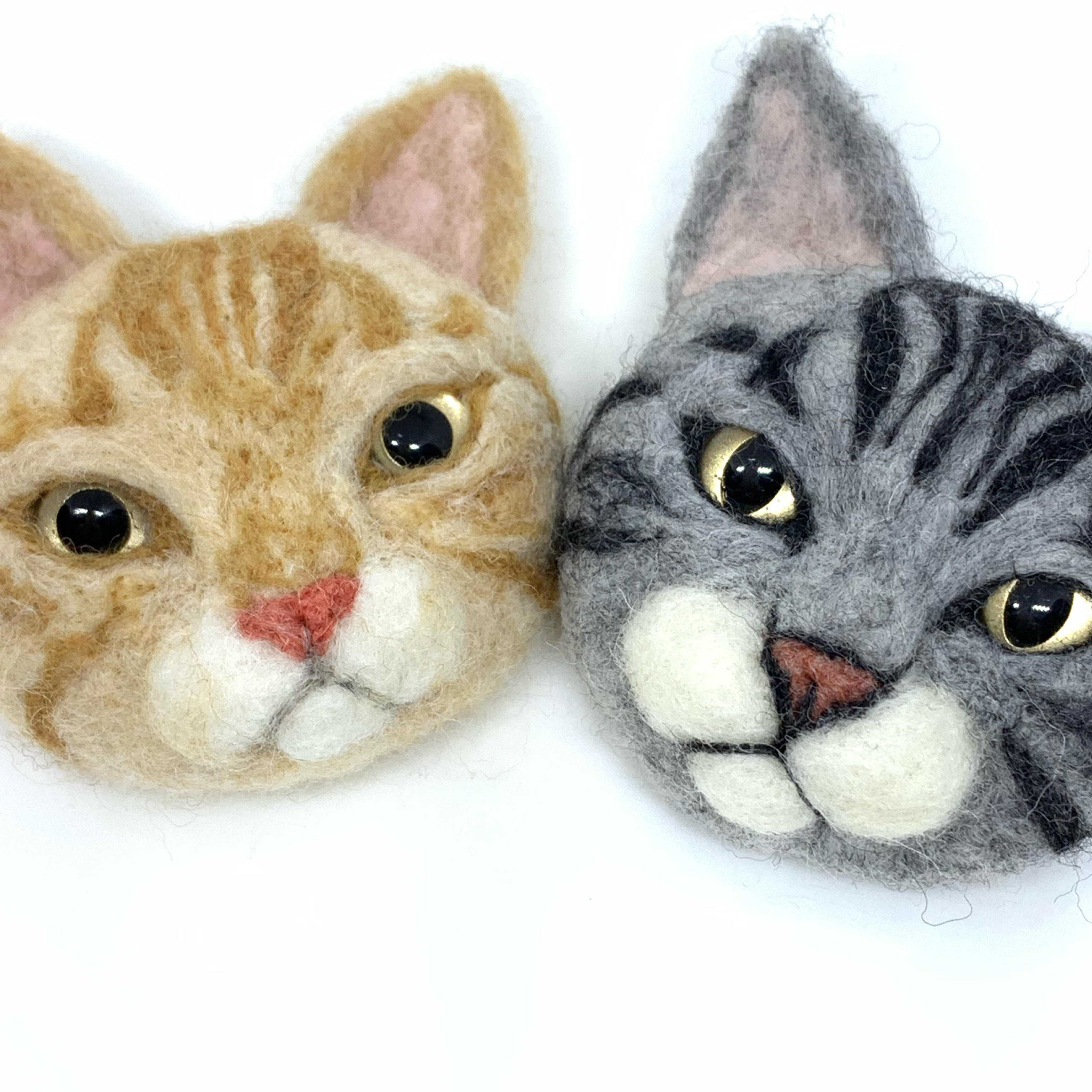 ねこあたまブローチ 茶トラ柄  iichi ハンドメイド・クラフト作品・手 