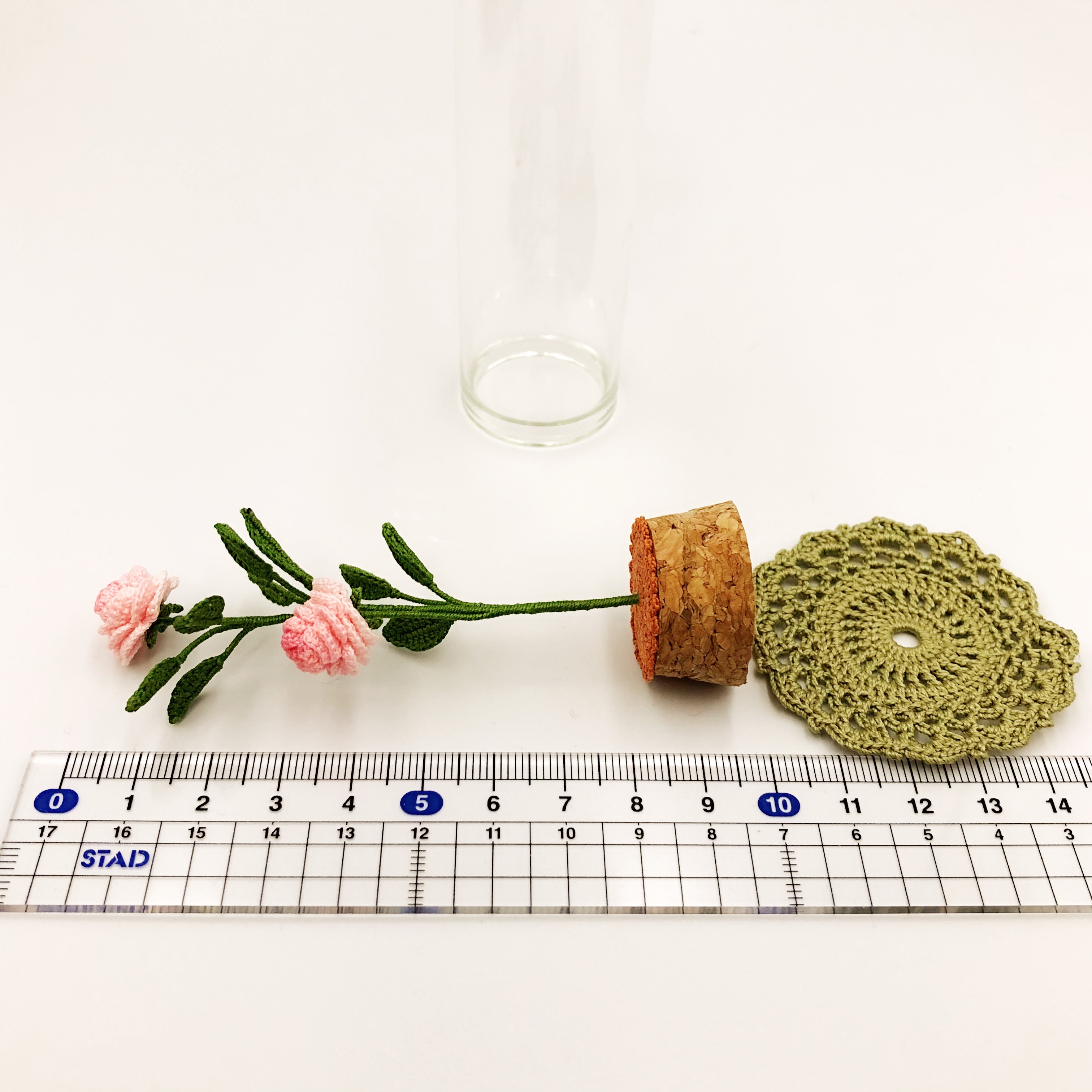 薔薇クロッシェのガラスドーム ミニドイリーのおざぶ付き Iichi ハンドメイド クラフト作品 手仕事品の通販