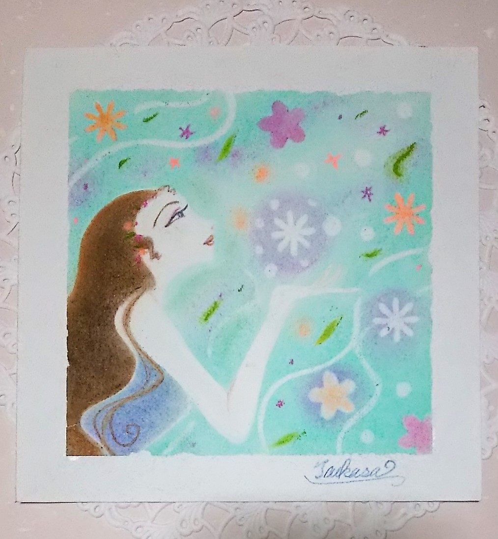 パステルアート 春の女神 Iichi ハンドメイド クラフト作品 手仕事品の通販