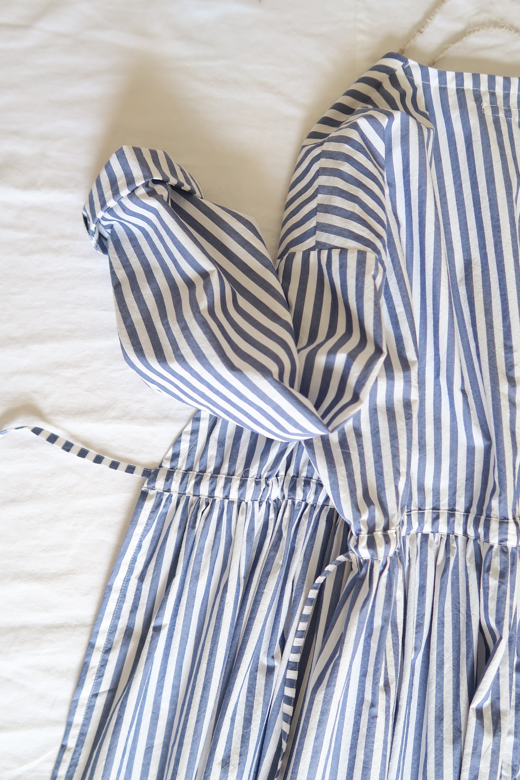 春を待つ ストライプ カシュクールワンピース 高級綿 スーピマコットン 着回し力 Iichi ハンドメイド クラフト作品 手仕事品の通販