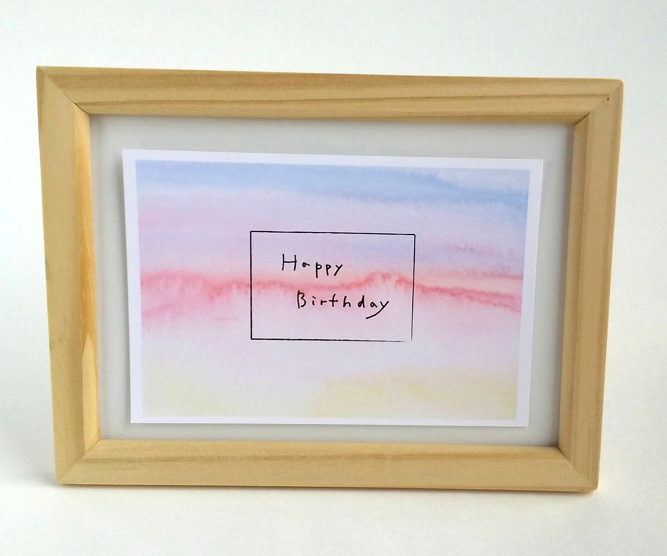 Happy Birthday グラデーション 水彩画 ポストカード2枚セット 誕生日 ナチュラル アート Naturako Iichi ハンドメイド クラフト作品 手仕事品の通販