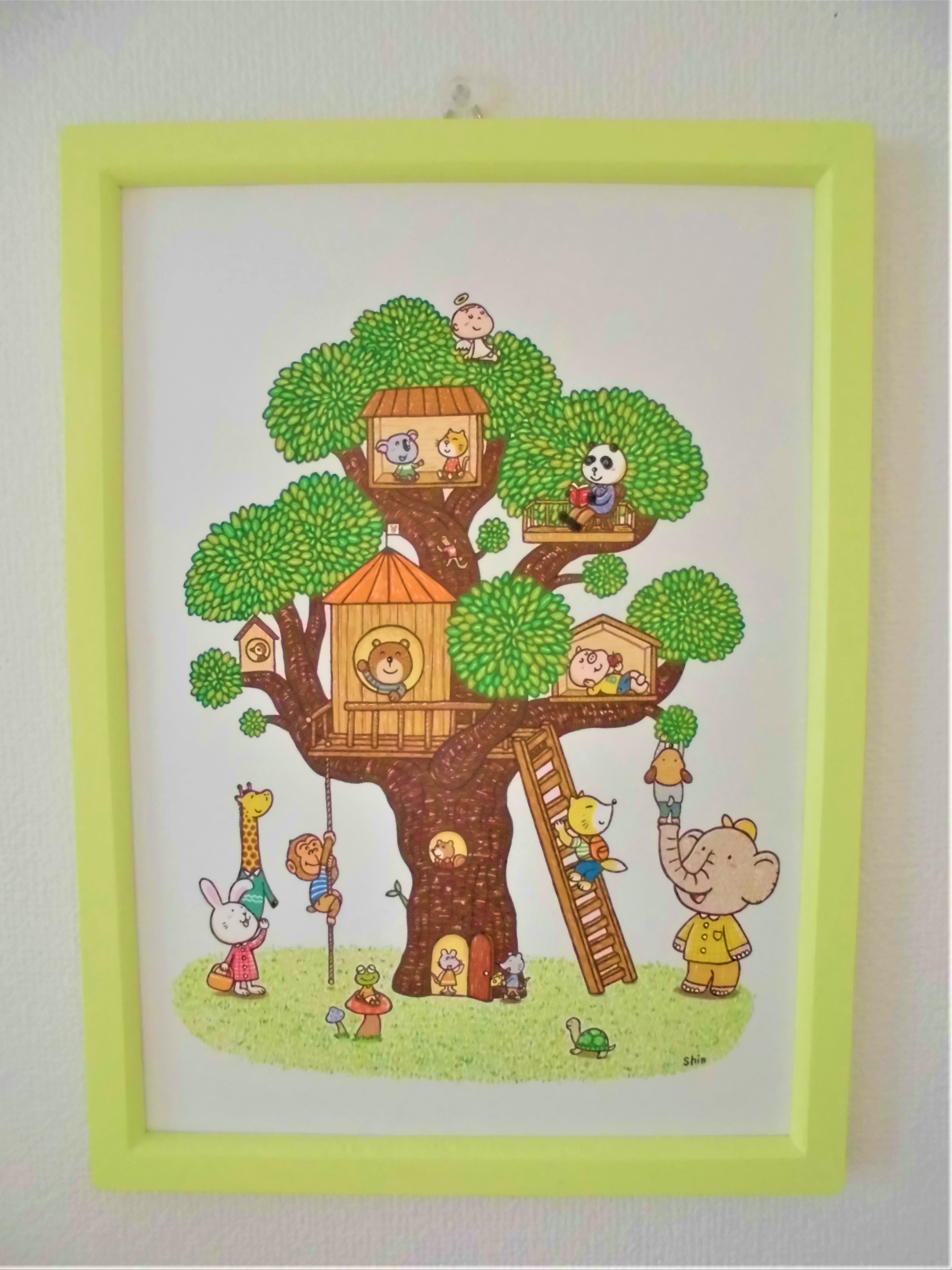 絵本の世界 動物たちの木のお家 Iichi ハンドメイド クラフト作品 手仕事品の通販