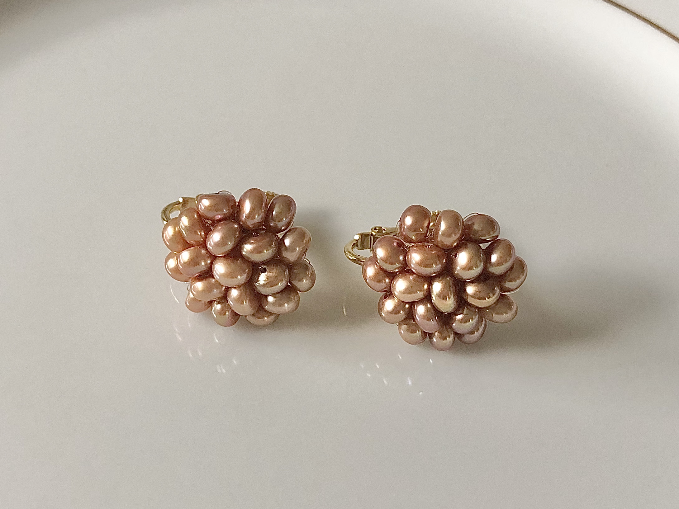 Blossom 淡水パールイヤリング Iichi ハンドメイド クラフト作品 手仕事品の通販