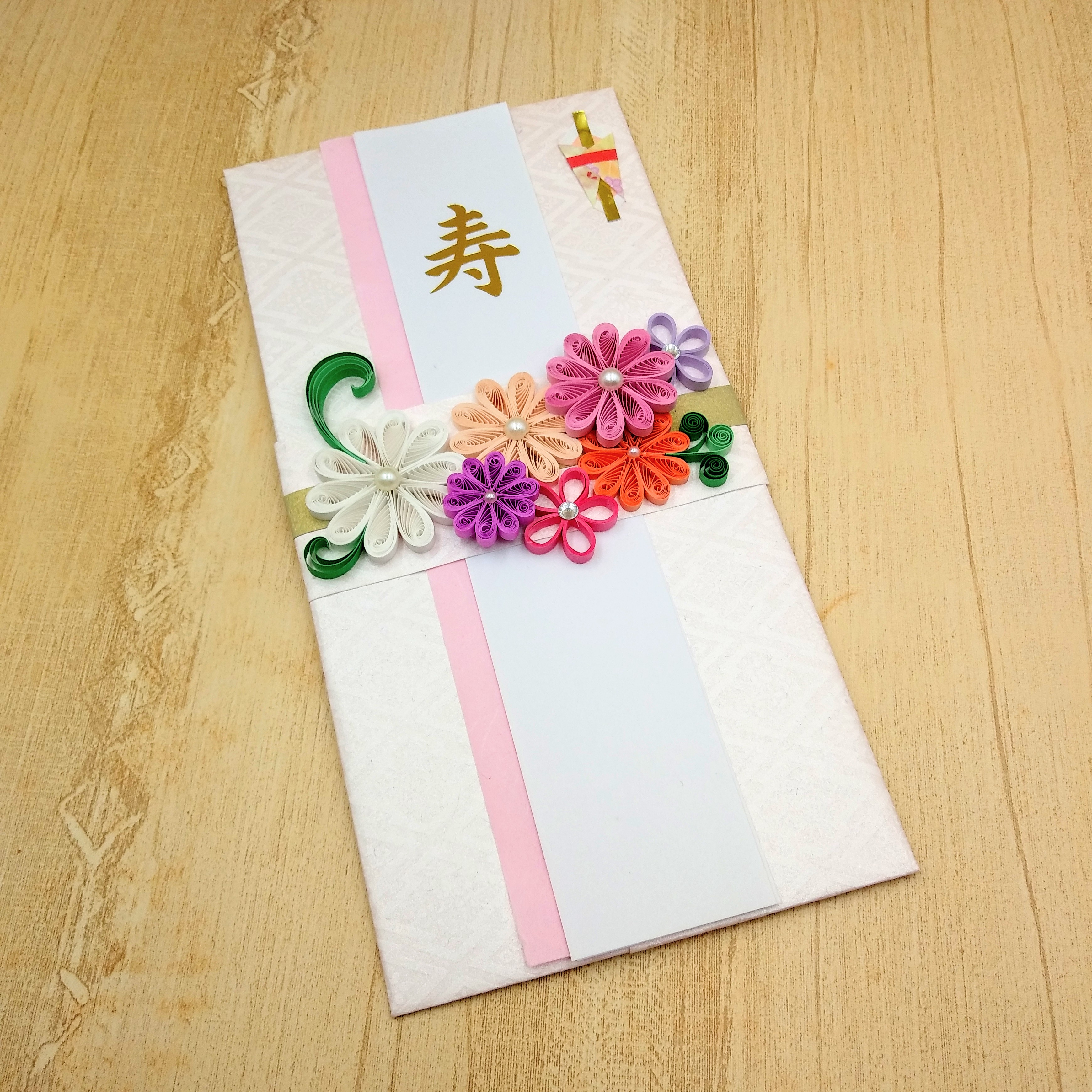 クイリングのお花がお洒落ご祝儀袋 ピンク小花 Iichi ハンドメイド クラフト作品 手仕事品の通販