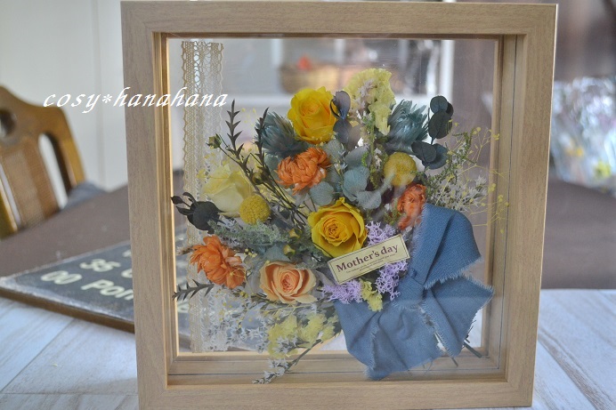 母の日 木枠の花束フレームアレンジ ｙ ｏ Iichi ハンドメイド クラフト作品 手仕事品の通販
