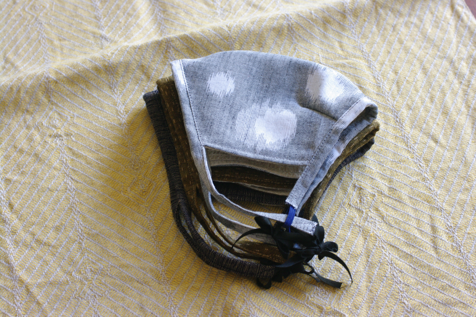 久留米絣のマスク 無地その Iichi ハンドメイド クラフト作品 手仕事品の通販