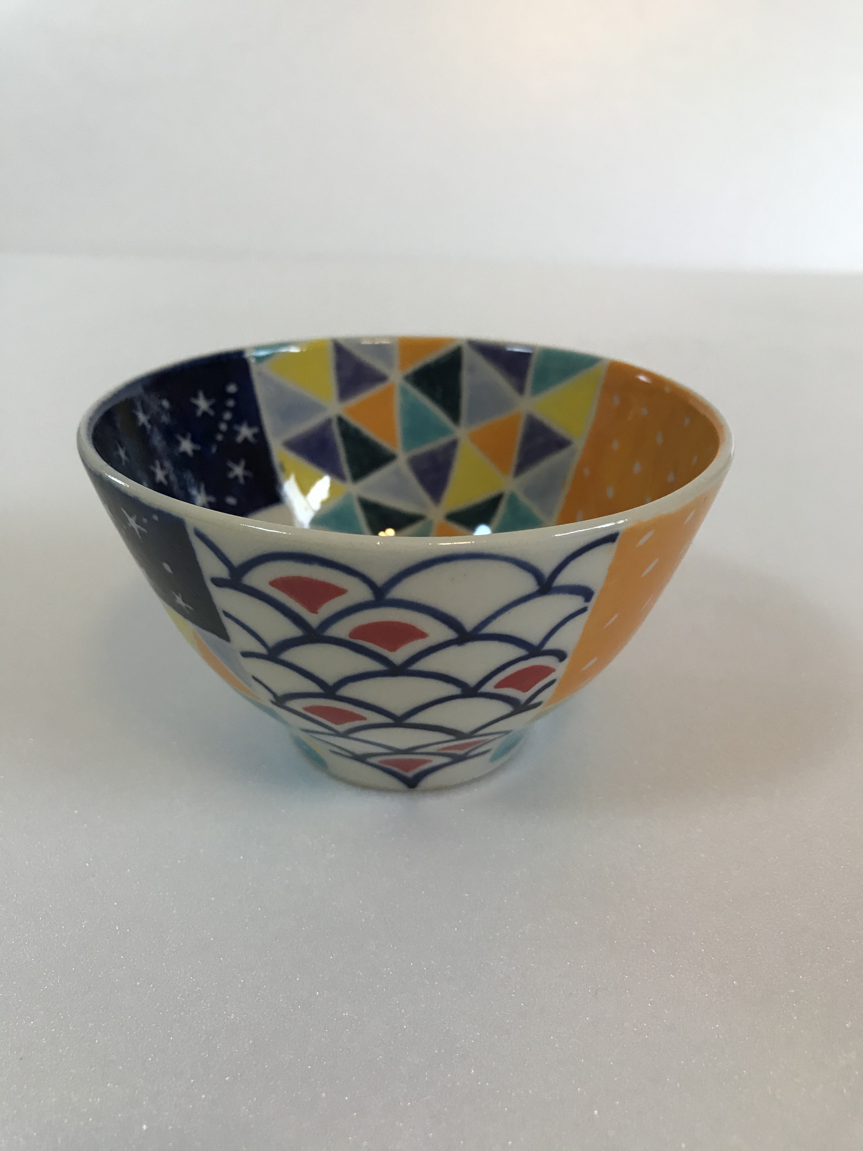 幾何学模様のお茶碗 Iichi ハンドメイド クラフト作品 手仕事品の通販