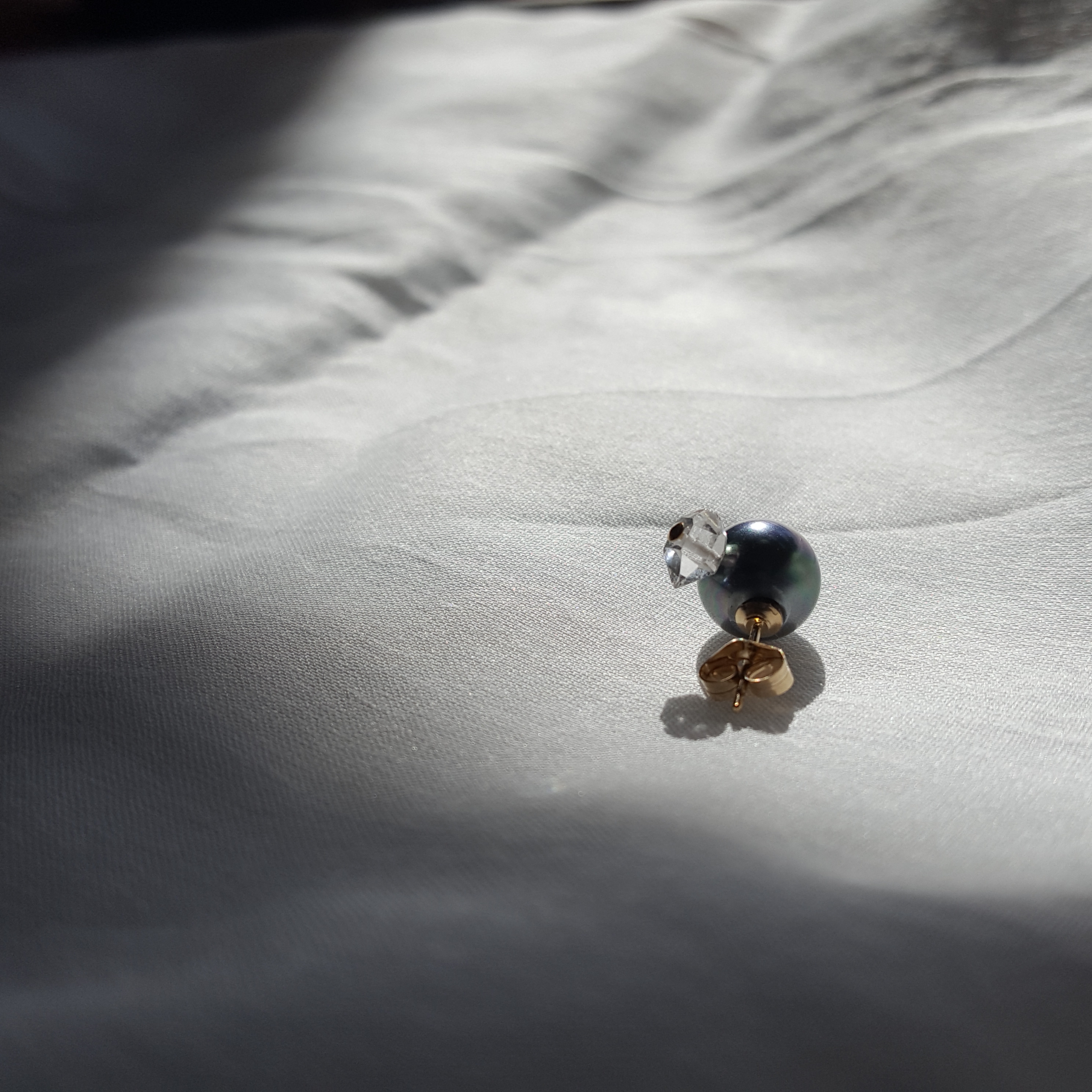 受注制作 Herkimerdiamond Pearl 片耳ピアス 14kgf わたしがもつもの Iichi ハンドメイド クラフト作品 手仕事品の 通販