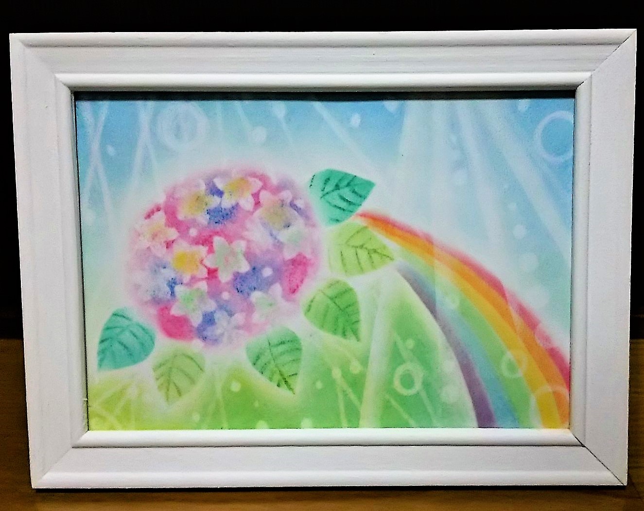 パステルアート 紫陽花イラスト 雨の日の贈り物 Iichi ハンドメイド