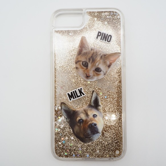 オーダーメイド うちの子 グリッターケース Iphone Galaxy スマホケース ペット 猫 犬 写真 ペット Iichi ハンドメイド クラフト作品 手仕事品の通販