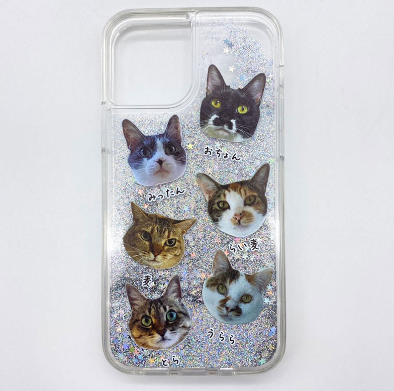 オーダーメイド うちの子 グリッターケース Iphone Galaxy スマホケース ペット 猫 犬 写真 ペット Iichi ハンドメイド クラフト作品 手仕事品の通販