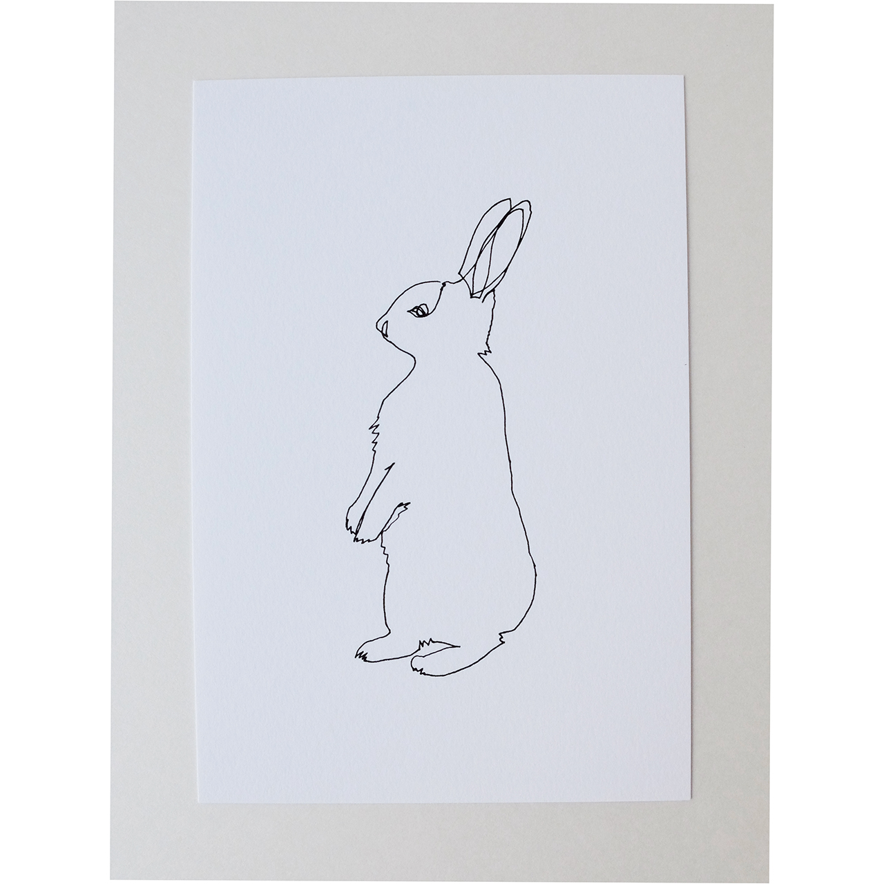 一筆書きのウサギ ポストカード 3枚セット Iichi ハンドメイド クラフト作品 手仕事品の通販
