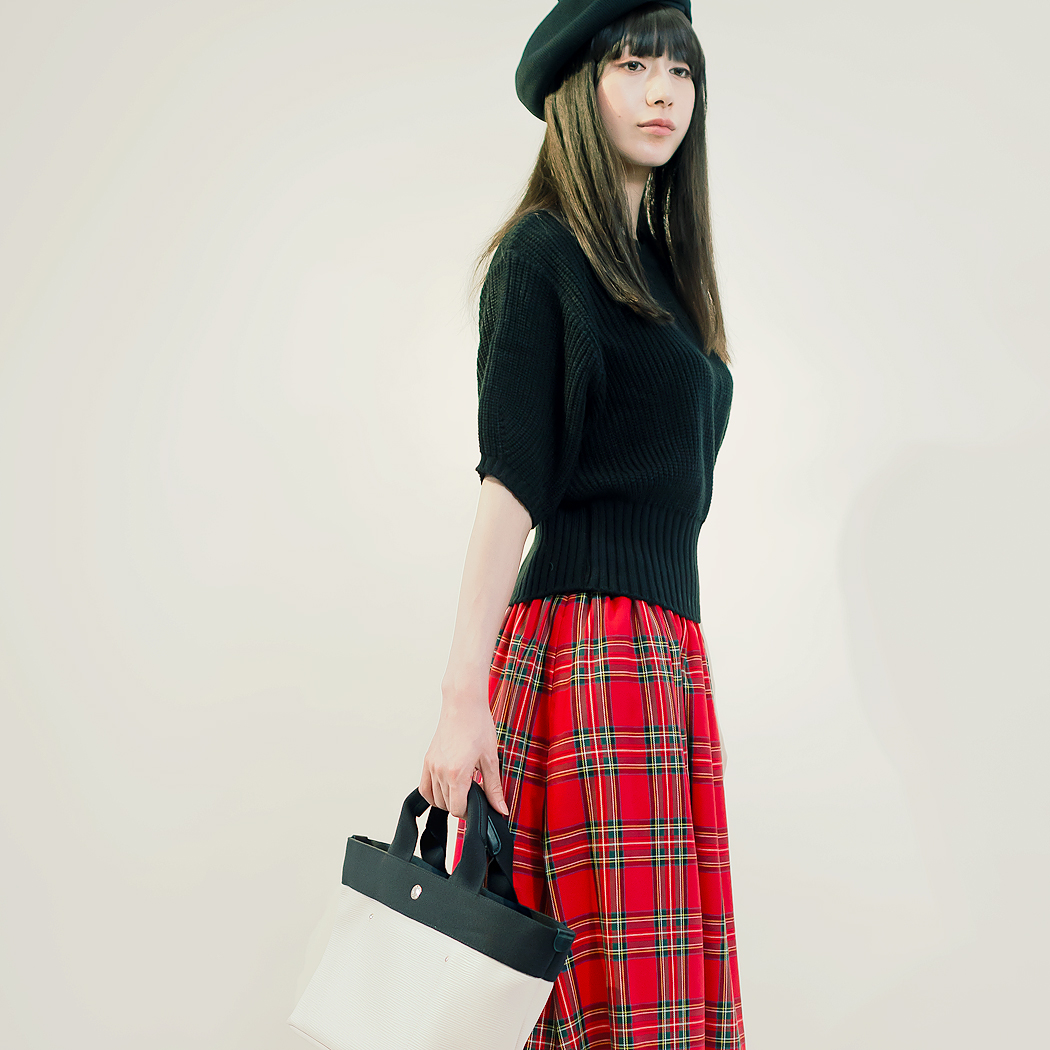 サイズ限定 年間ok タータンチェック 赤 緑 ロングスカート Minnie Iichi ハンドメイド クラフト作品 手仕事品の通販