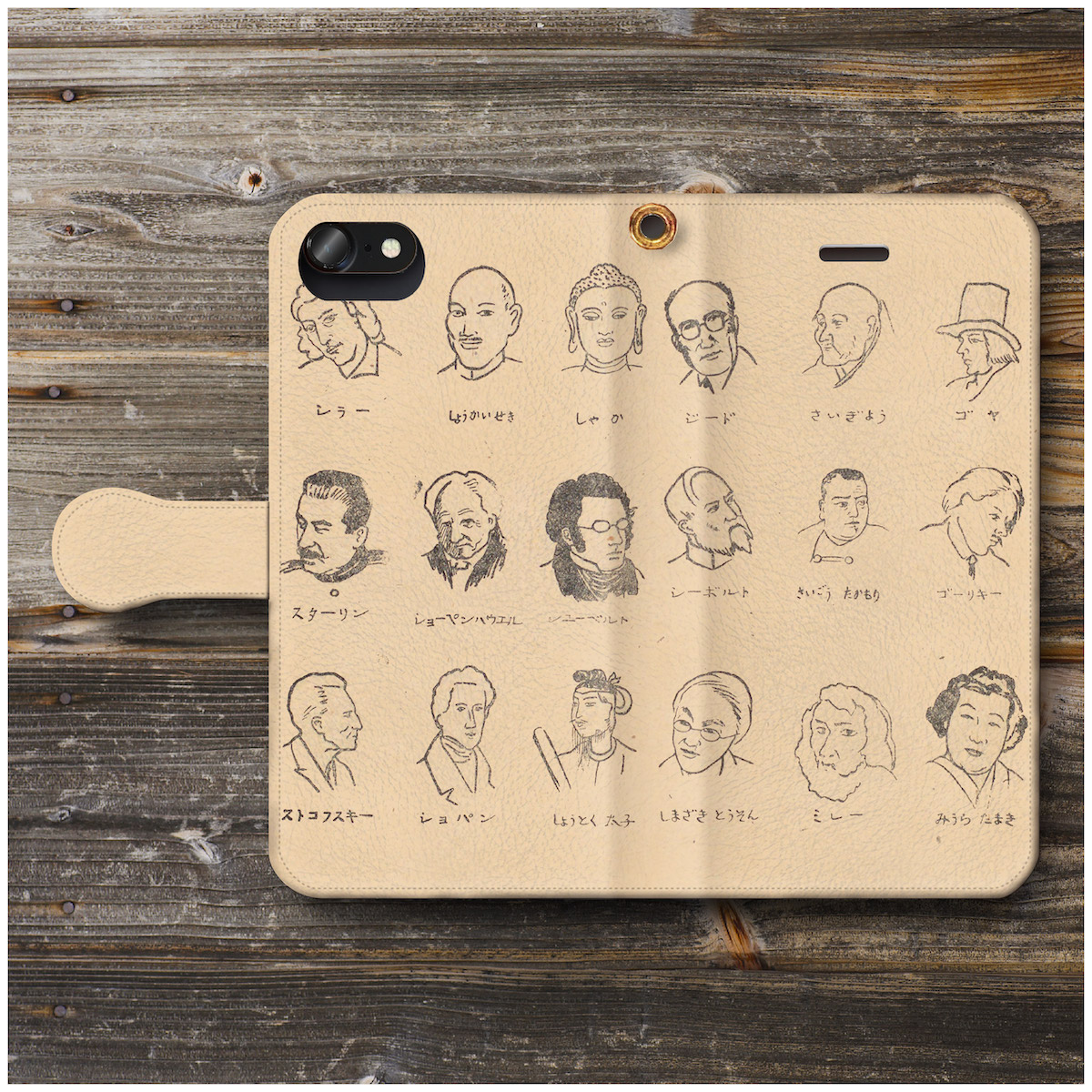 略画事典 偉人のイラスト ゆるかわ4 スマホケース手帳型 全機種対応 Iphone11 Aquos Iichi ハンドメイド クラフト作品 手仕事品の通販