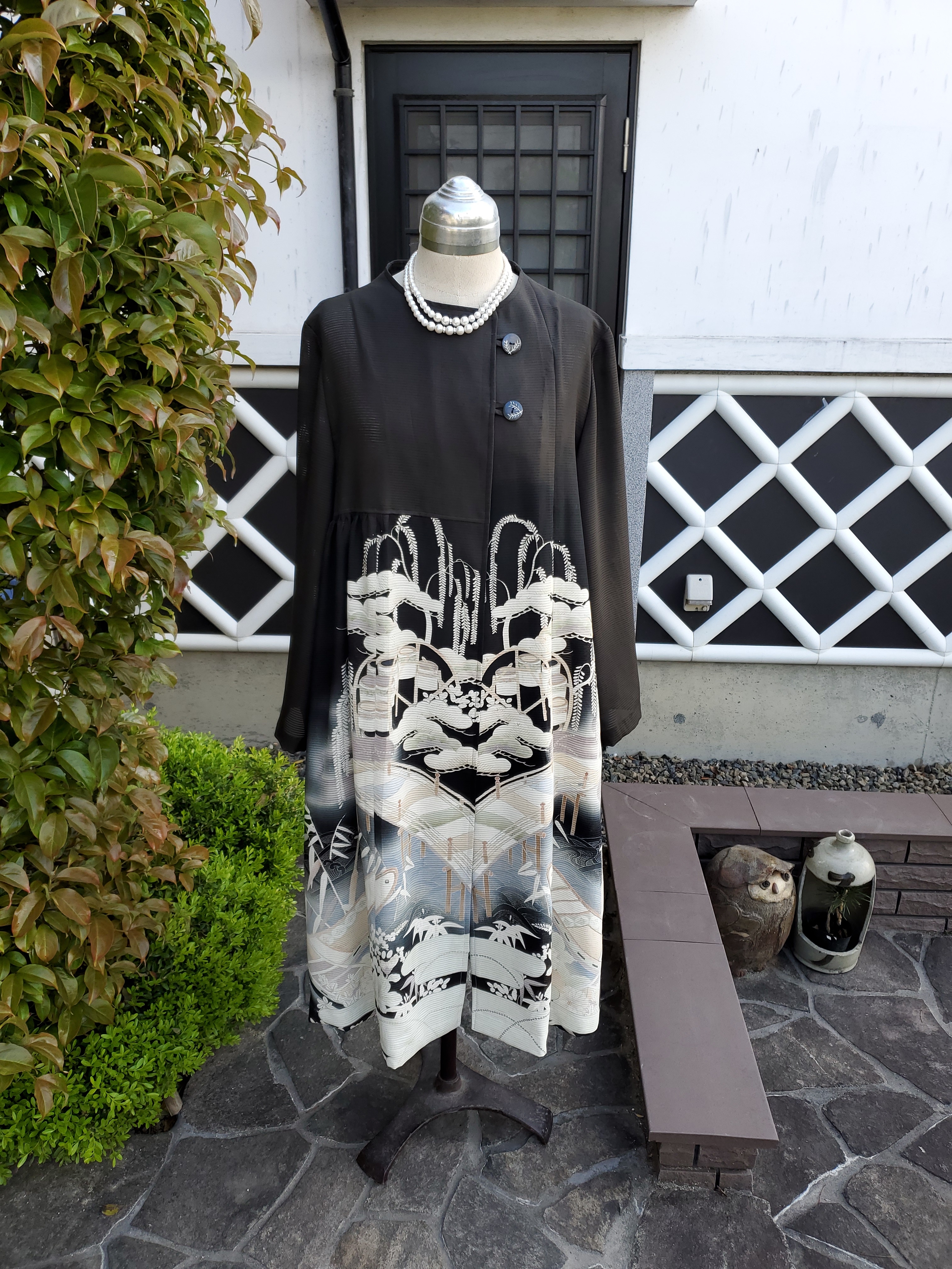 着物リメイク ハンドメイド 夏 絽の留め袖 コートドレス Iichi ハンドメイド クラフト作品 手仕事品の通販
