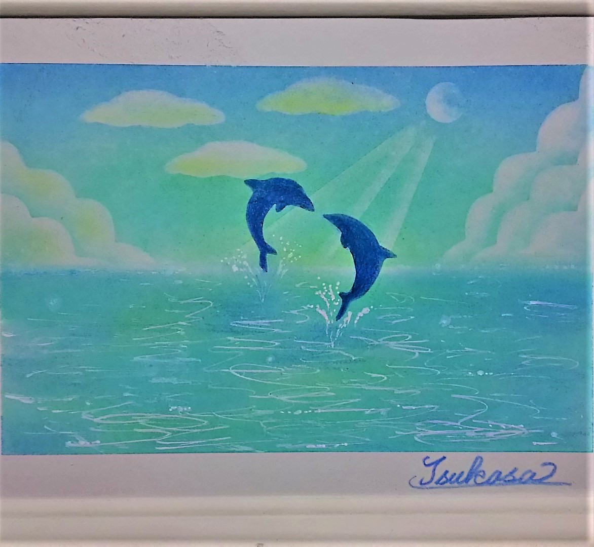 海とイルカのパステルアート 心地よく晴れた日 Iichi ハンドメイド クラフト作品 手仕事品の通販