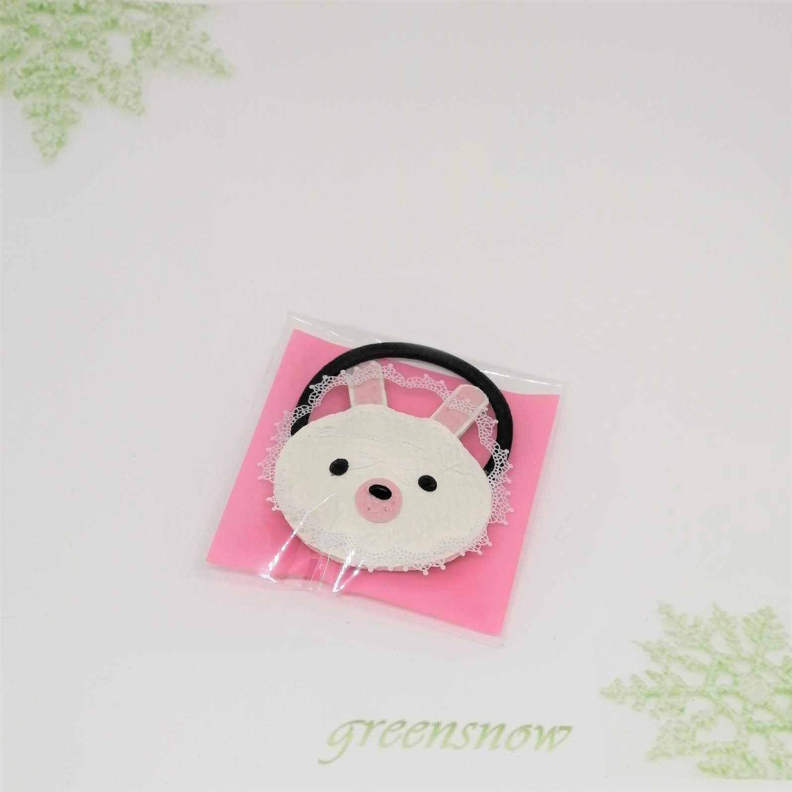 いろいろ 動物 ヘアゴム うさぎ ウサギ フェイクレザー ホワイト ピンク Iichi ハンドメイド クラフト作品 手仕事品の通販