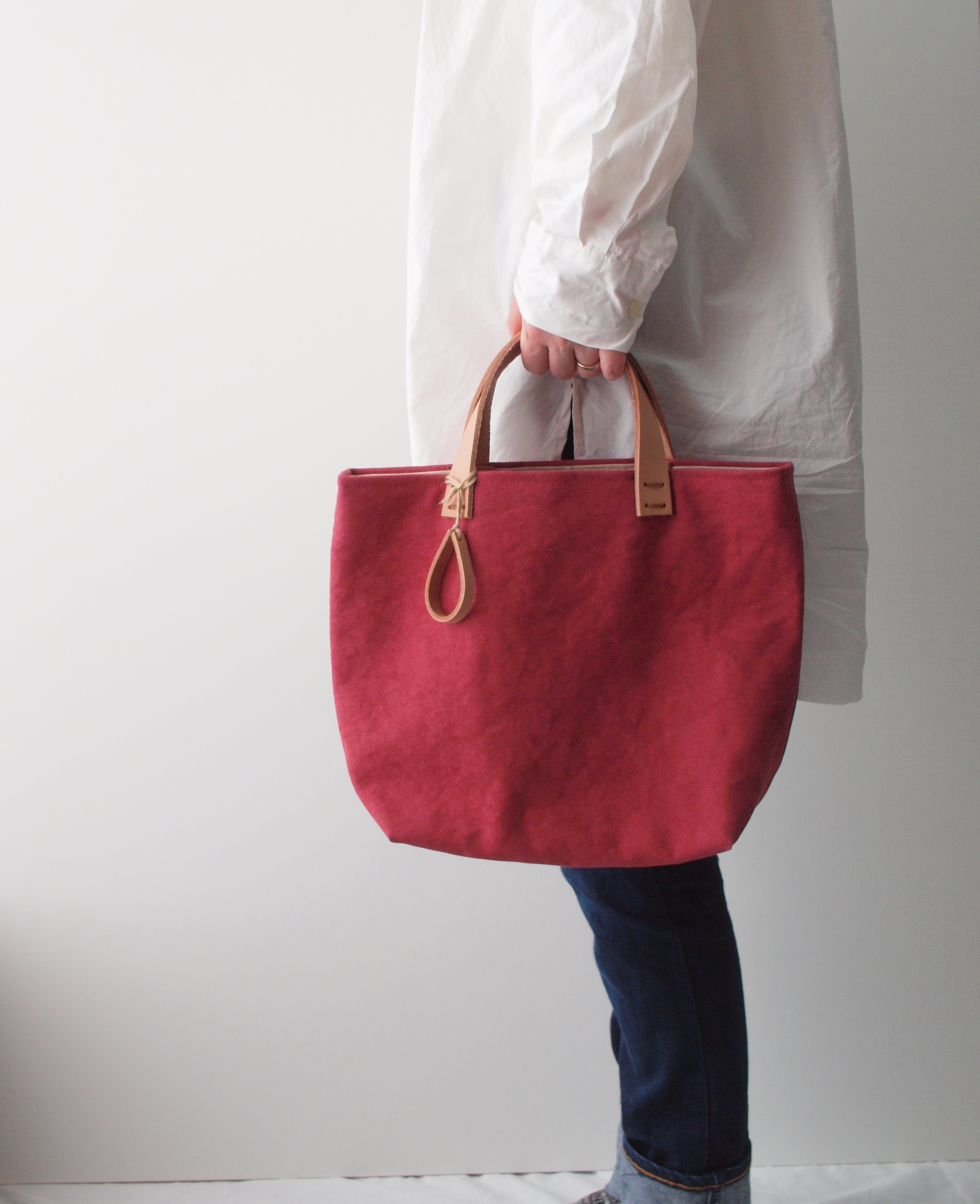 手染め帆布トートバッグsサイズ 紅海老茶色 Iichi ハンドメイド クラフト作品 手仕事品の通販