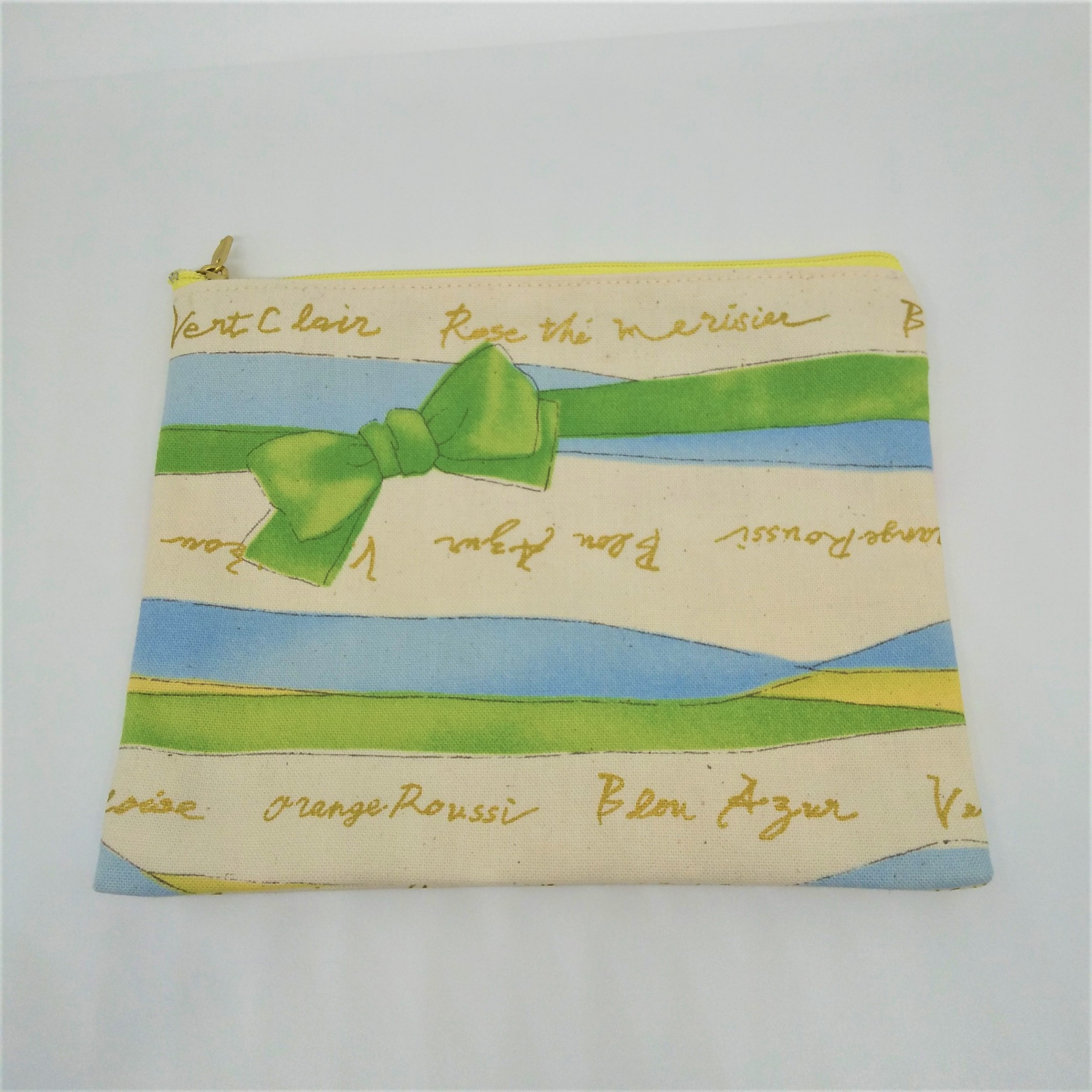 パステル リボン柄ペンケース コスメポーチ ファスナーポーチ Iichi ハンドメイド クラフト作品 手仕事品の通販