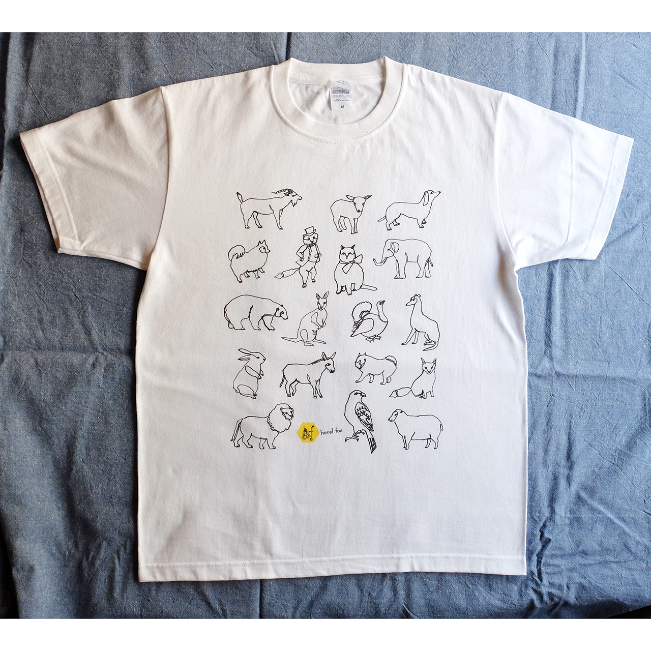 受注生産 一筆書きの動物イラストtシャツ Iichi ハンドメイド