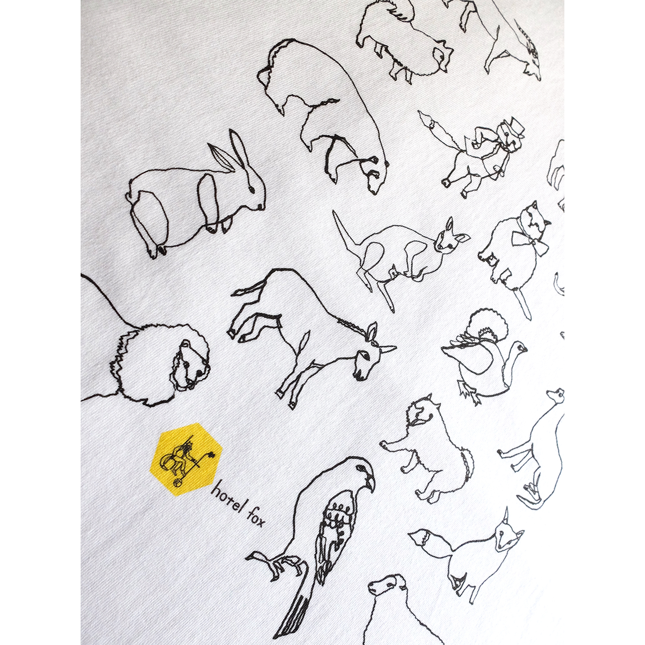 受注生産 一筆書きの動物イラストtシャツ Iichi ハンドメイド クラフト作品 手仕事品の通販