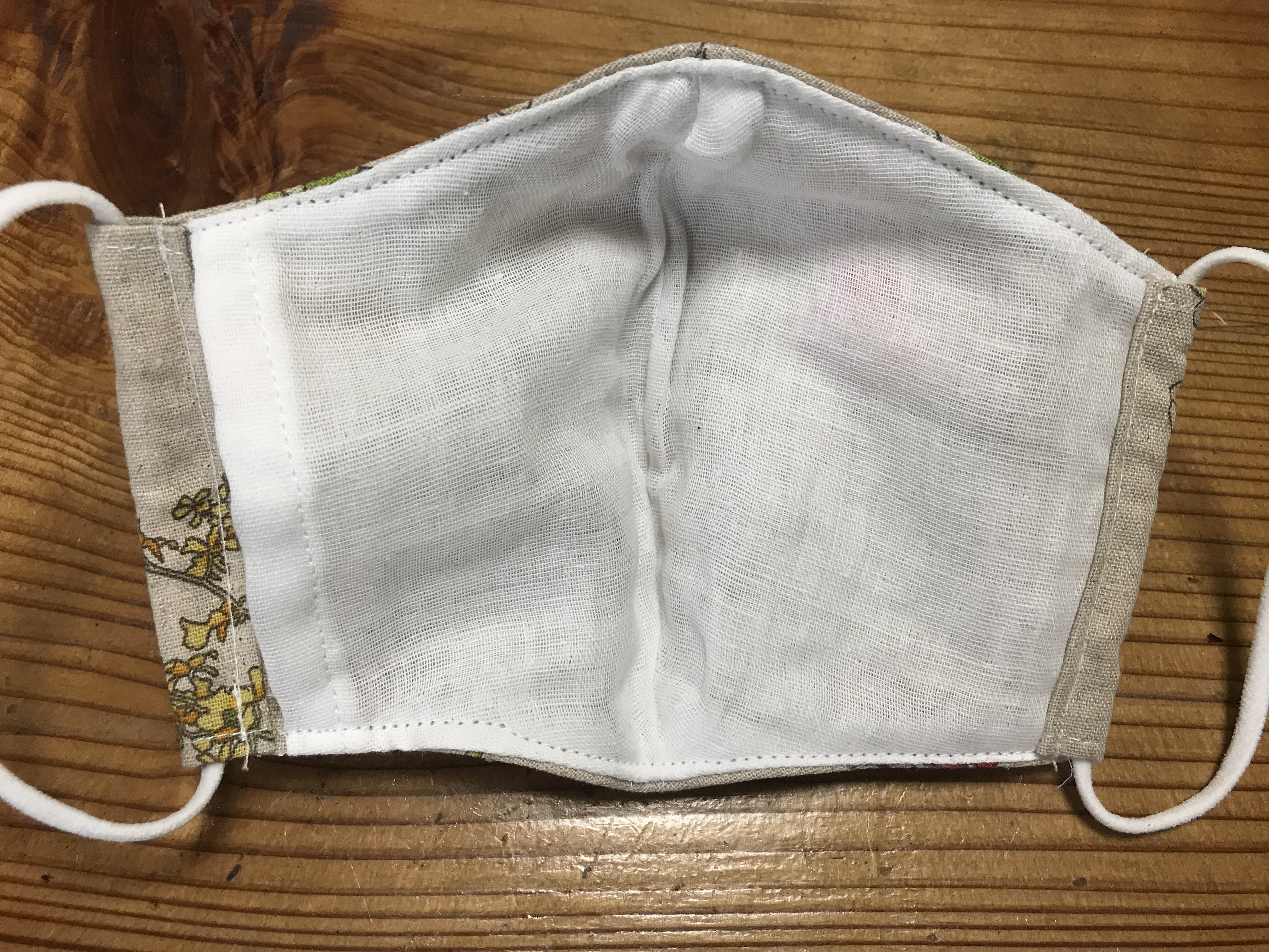 立体リネンマスク 1枚 イニシャルn刺繍入り フィルターポケットあり Iichi ハンドメイド クラフト作品 手仕事品の通販