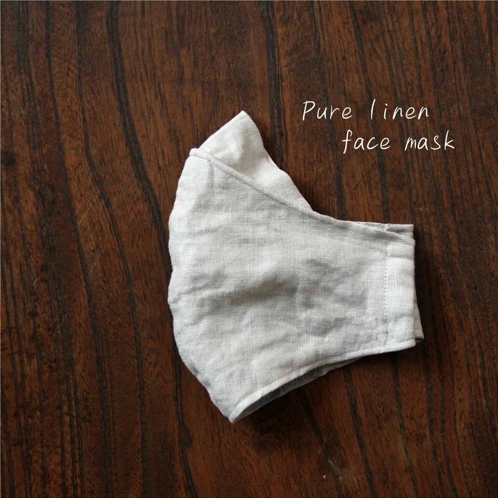 Size M めがねが曇らない リネンのマスク グレージュ Pure Linen Face Mask Iichi ハンドメイド クラフト作品 手仕事品の通販