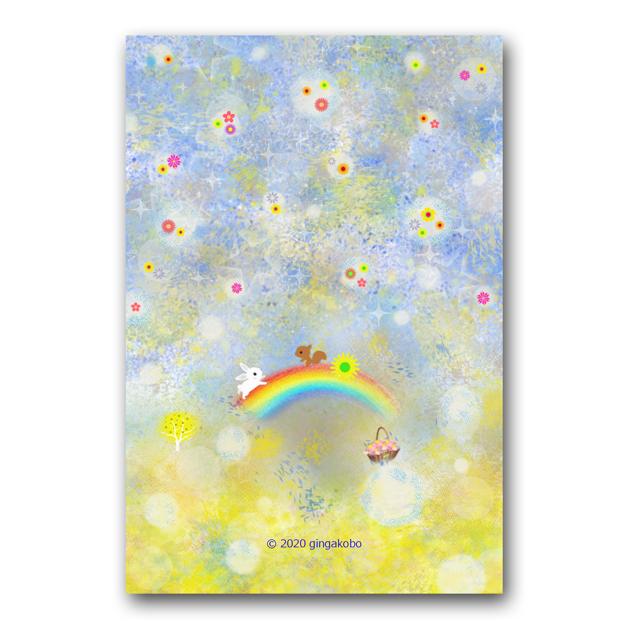 春遊び ほっこり癒しのイラストポストカード2枚組 No 1054 Iichi ハンドメイド クラフト作品 手仕事品の通販