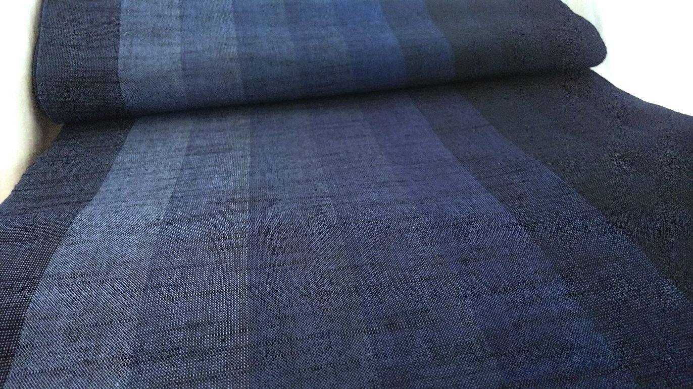 久留米絣 生地 グラデーション 濃藍 1m Iichi ハンドメイド クラフト作品 手仕事品の通販