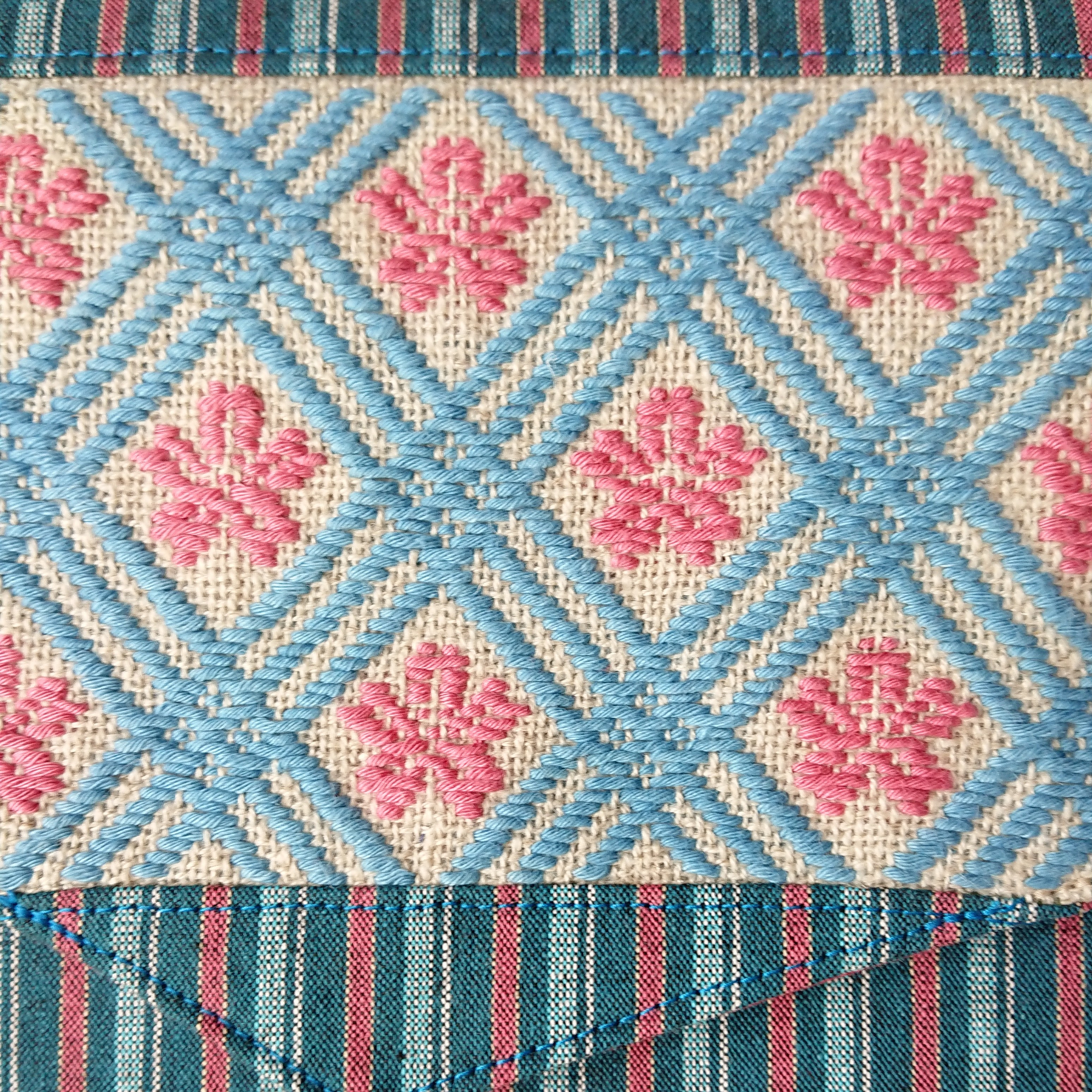 桜こぎんの御朱印帳袋 緑系 縦縞 Iichi ハンドメイド クラフト作品 手仕事品の通販