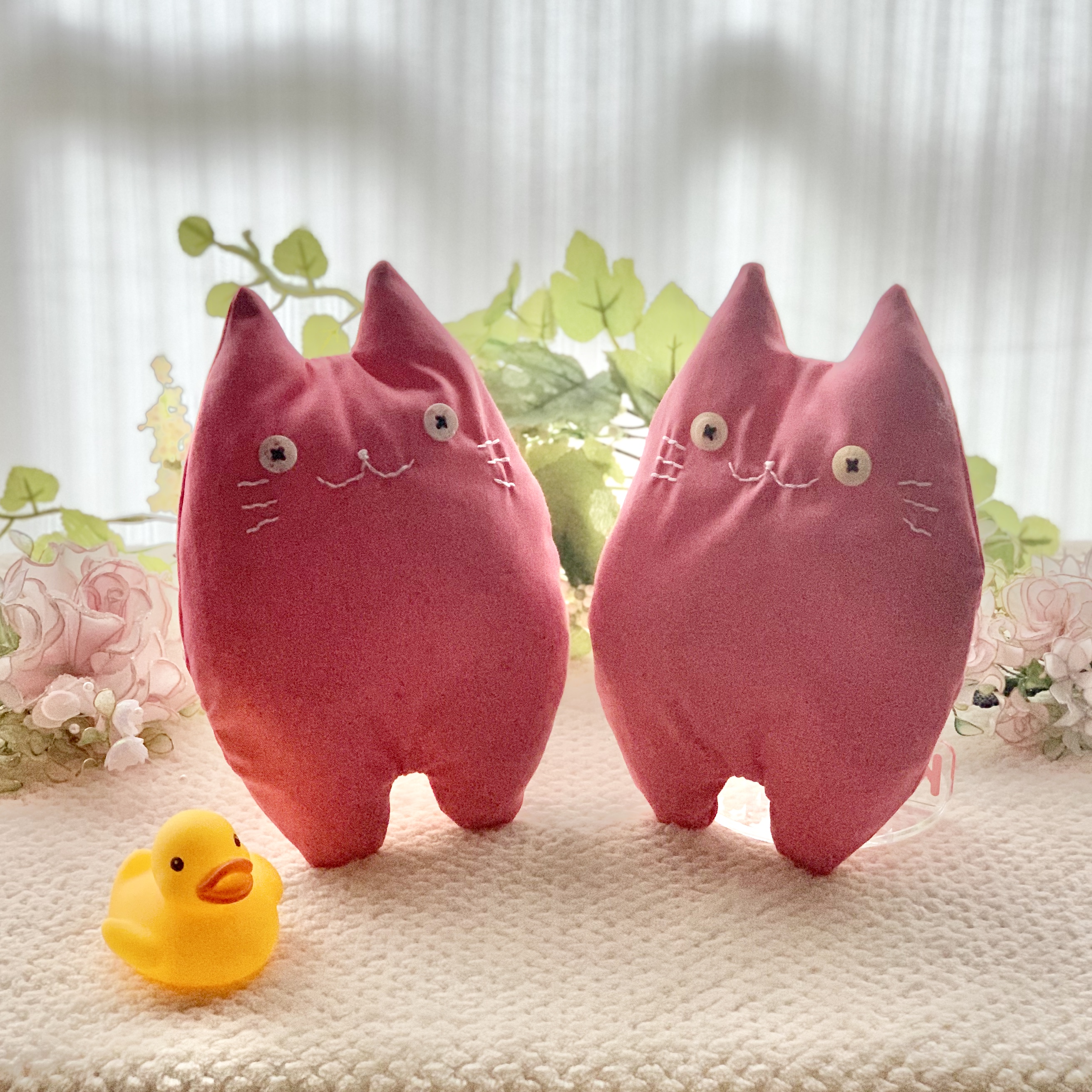 ピンクの猫のぬいぐるみ ふにゃ た Iichi ハンドメイド クラフト作品 手仕事品の通販