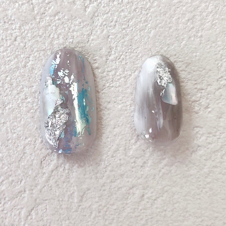 アンティーク 月 シルバー ニュアンス くすみブルー 水色 ウェディング ネイルチップ つけ爪 ハンドメイド 手作り Iichi ハンドメイド クラフト作品 手仕事品の通販