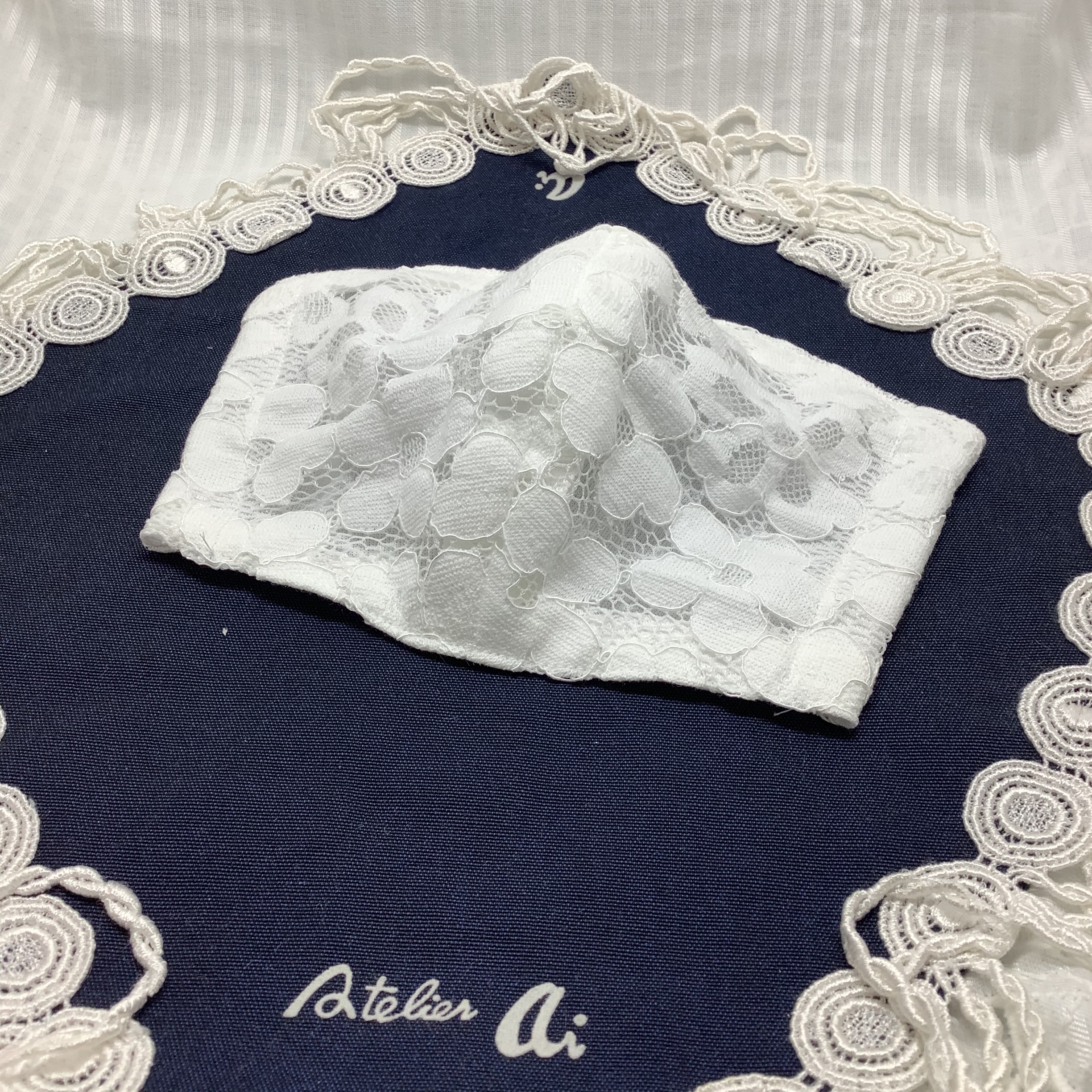 立体マスク コードラッセルレース かわいい花柄 手作りエレガンス プレタ Iichi ハンドメイド クラフト作品 手仕事品の通販