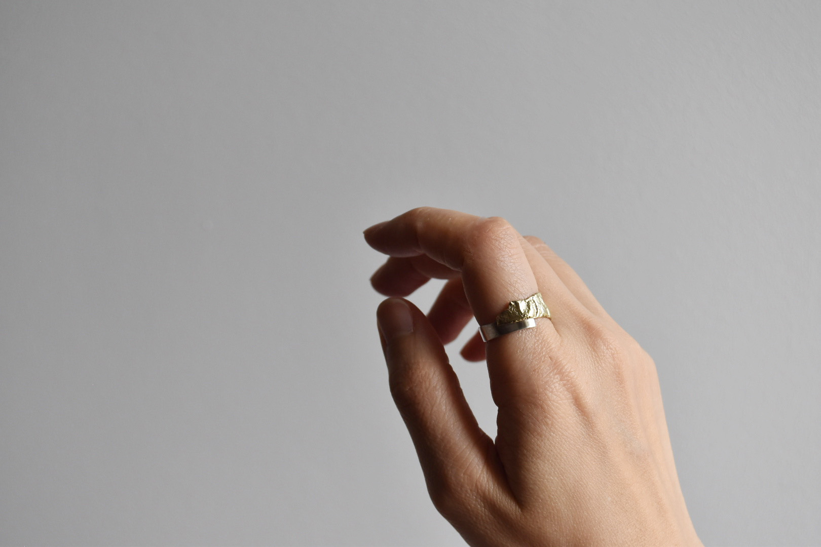 真鍮シルバーの指輪 無垢 Muku Iichi ハンドメイド クラフト作品 手仕事品の通販