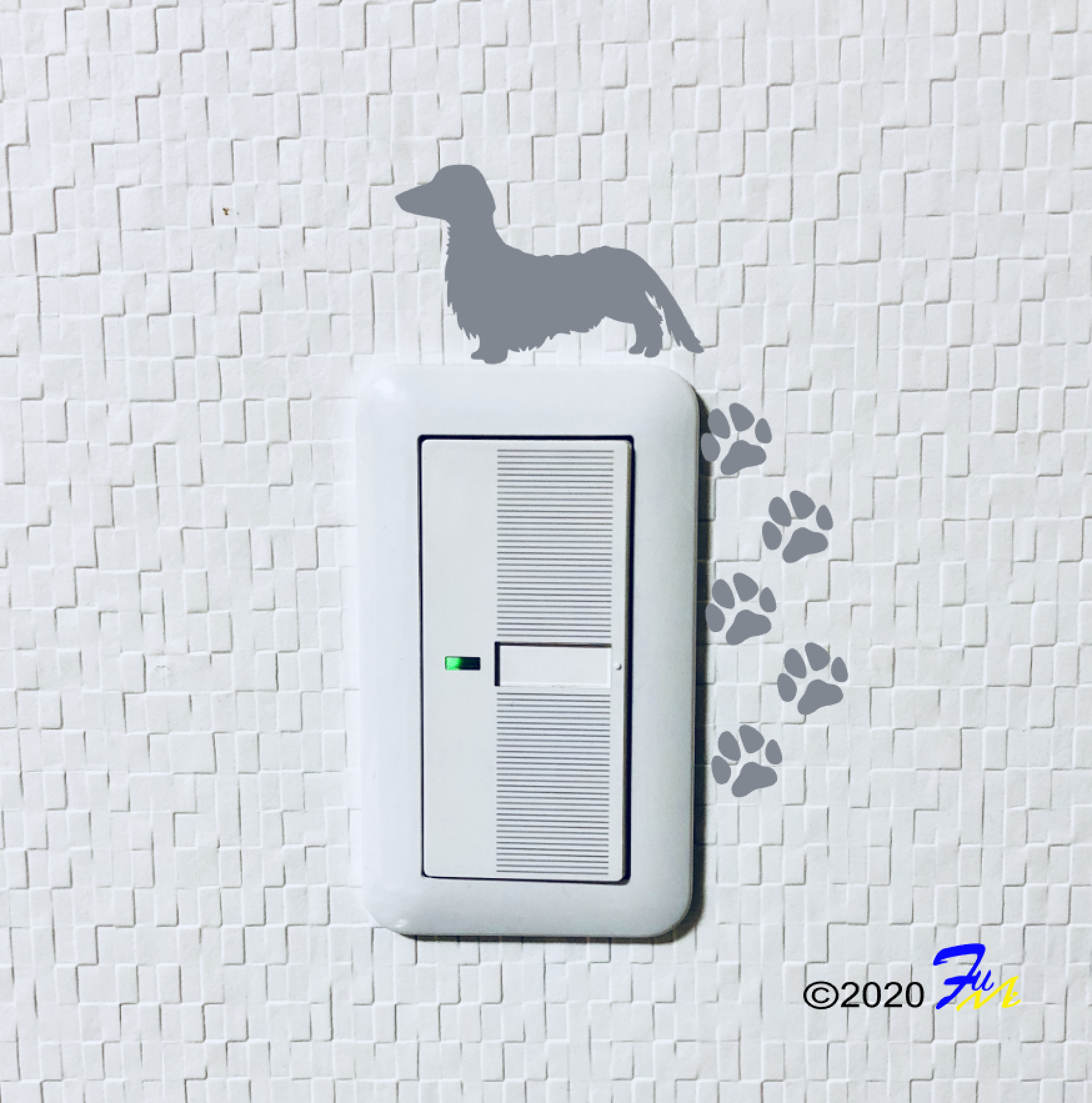 ダックスフント ロングコート ウォールステッカー スイッチ コンセント Iichi ハンドメイド クラフト作品 手仕事品の通販