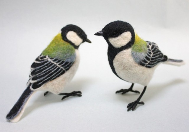 羊毛フェルト シジュウカラ メス Iichi ハンドメイド クラフト作品 手仕事品の通販