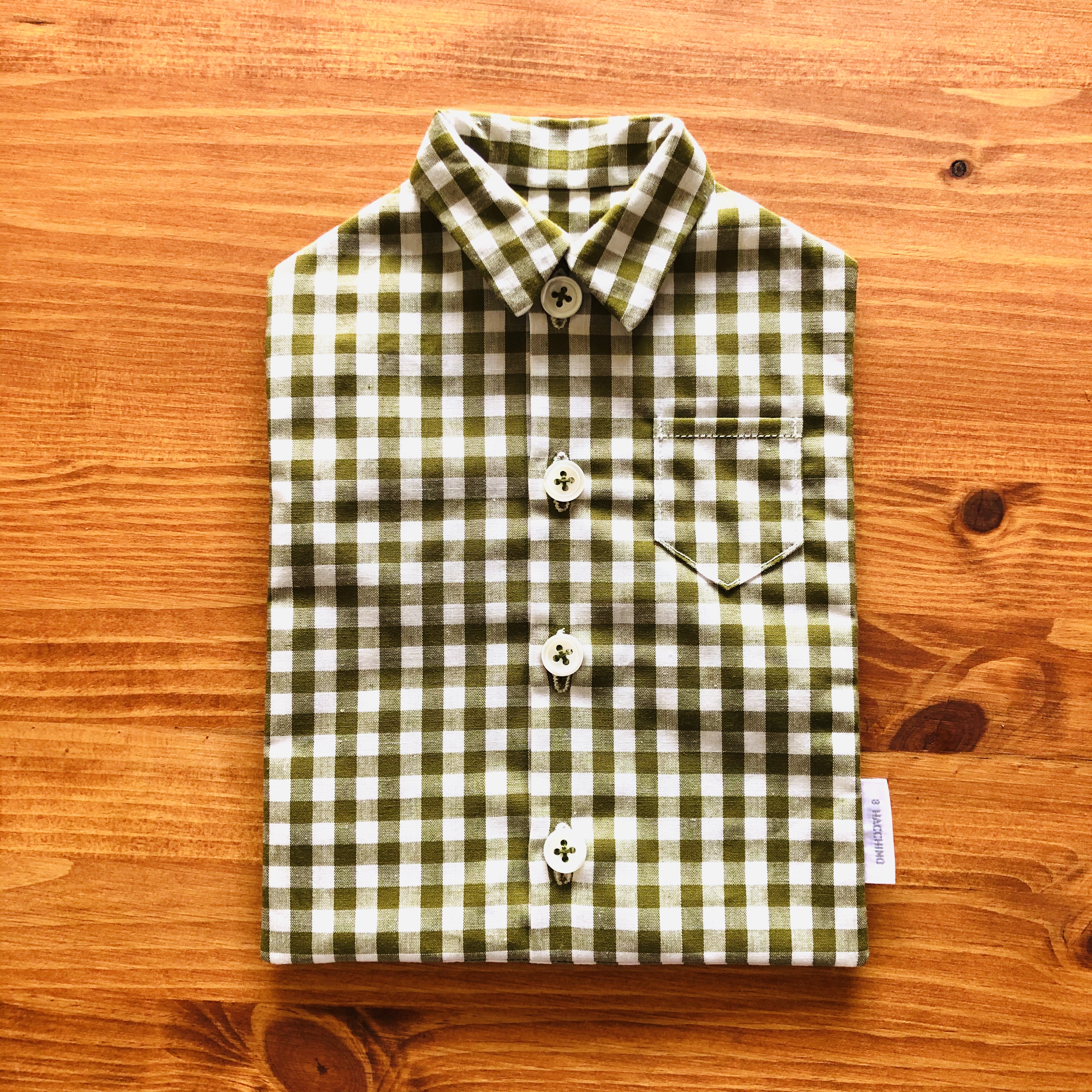 シャツポーチ ギンガムチェック 緑 Iichi ハンドメイド クラフト作品 手仕事品の通販