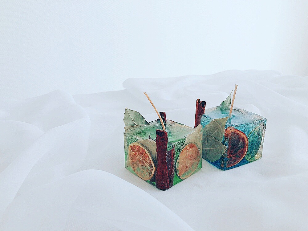 Jellycandle ボタニカルキャンドル アロマキャンドル ドライフラワー ドライフルーツ シナモン 2個セット Iichi ハンドメイド クラフト作品 手仕事品の通販