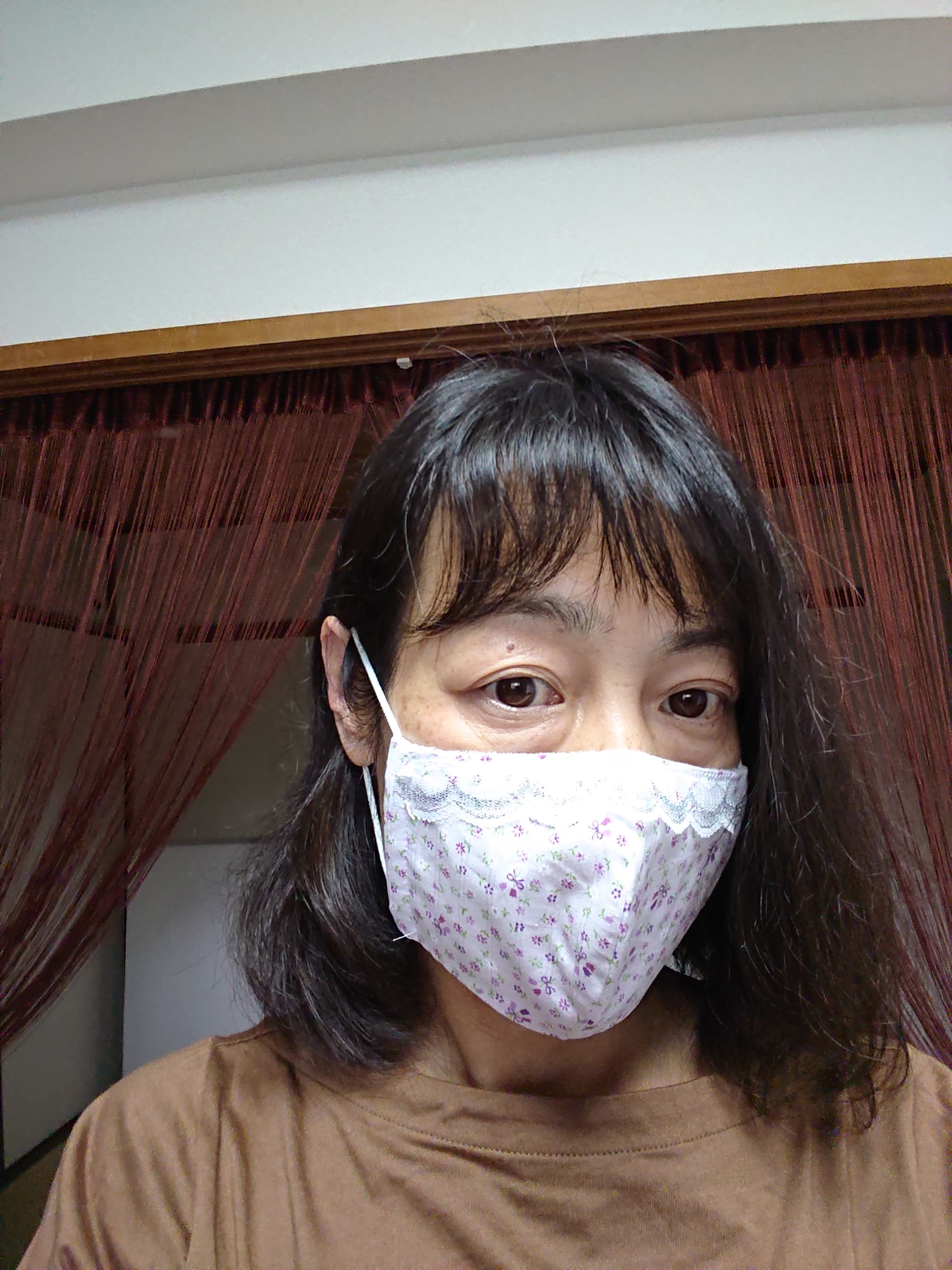 夏マスク 冷感接触 和美人マスク 水色花 Iichi ハンドメイド クラフト作品 手仕事品の通販