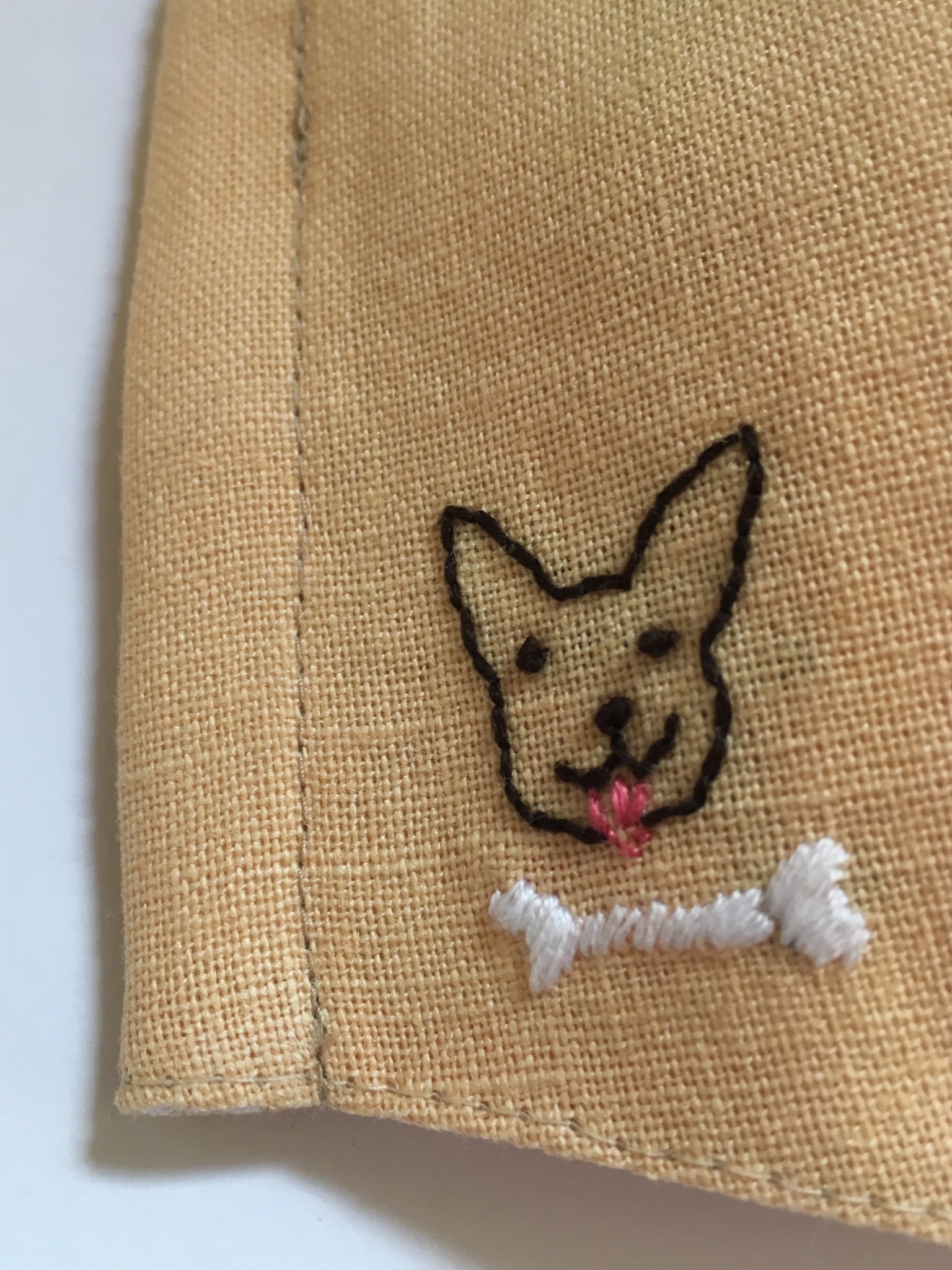 受注制作 夏仕様 刺繍入り リネンの立体マスク 猫と犬とチューリップ Iichi ハンドメイド クラフト作品 手仕事品の通販