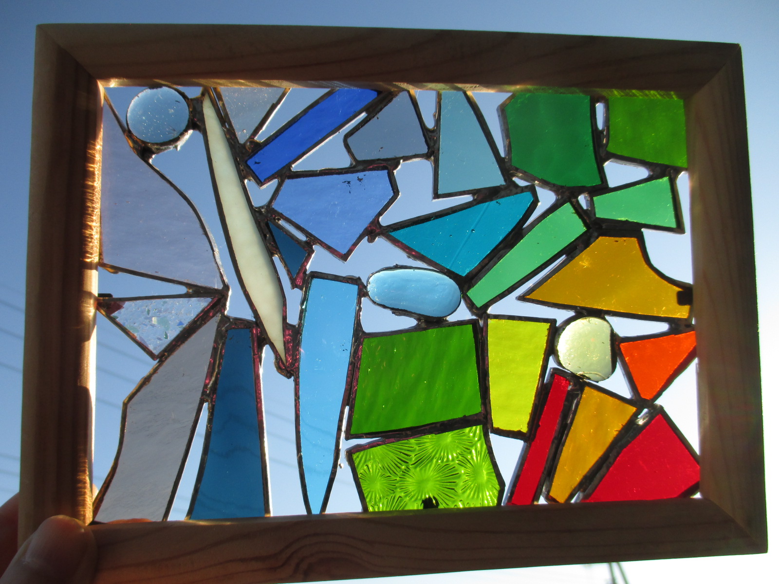 ステンドグラス オリジナル ミニパネル ガラスのパッチワーク Iichi ハンドメイド クラフト作品 手仕事品の通販