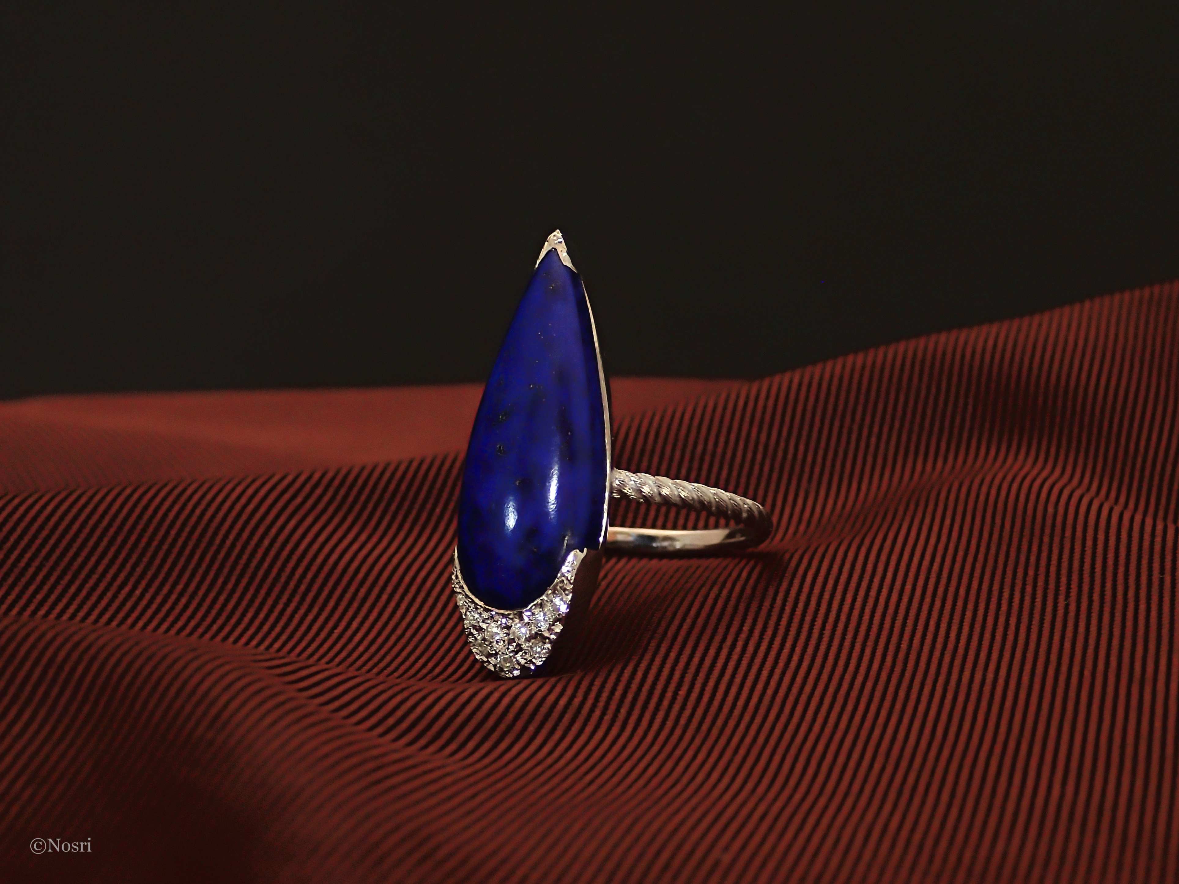 ラピスの涙 リング ラピスラズリ トパーズ 一点もの Iichi ハンドメイド クラフト作品 手仕事品の通販