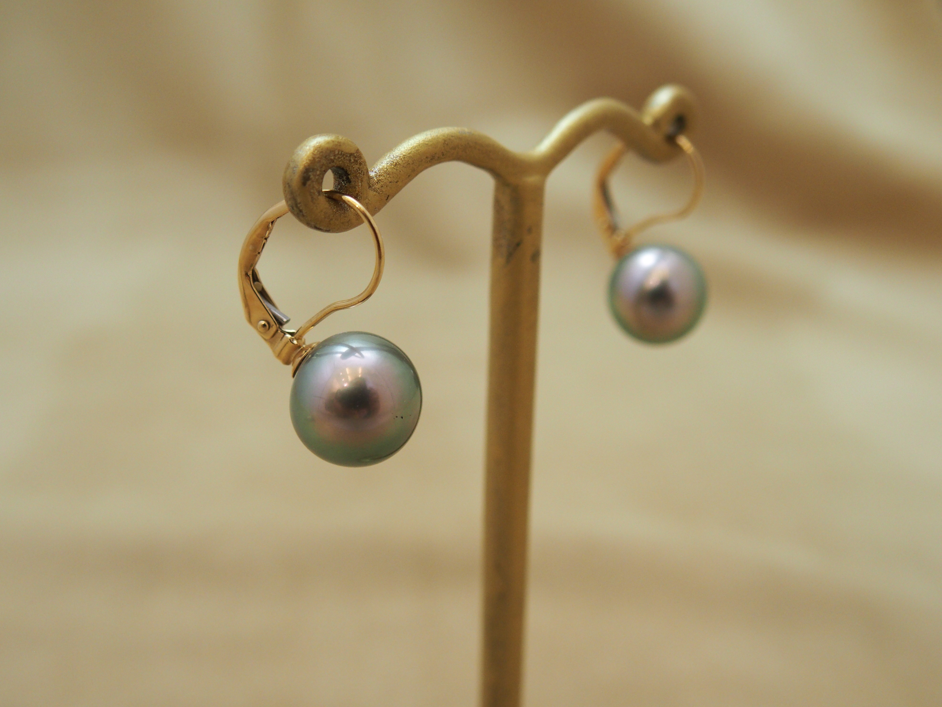 タヒチアンブラックパール ジャーマンピアス 10mm Iichi ハンドメイド クラフト作品 手仕事品の通販
