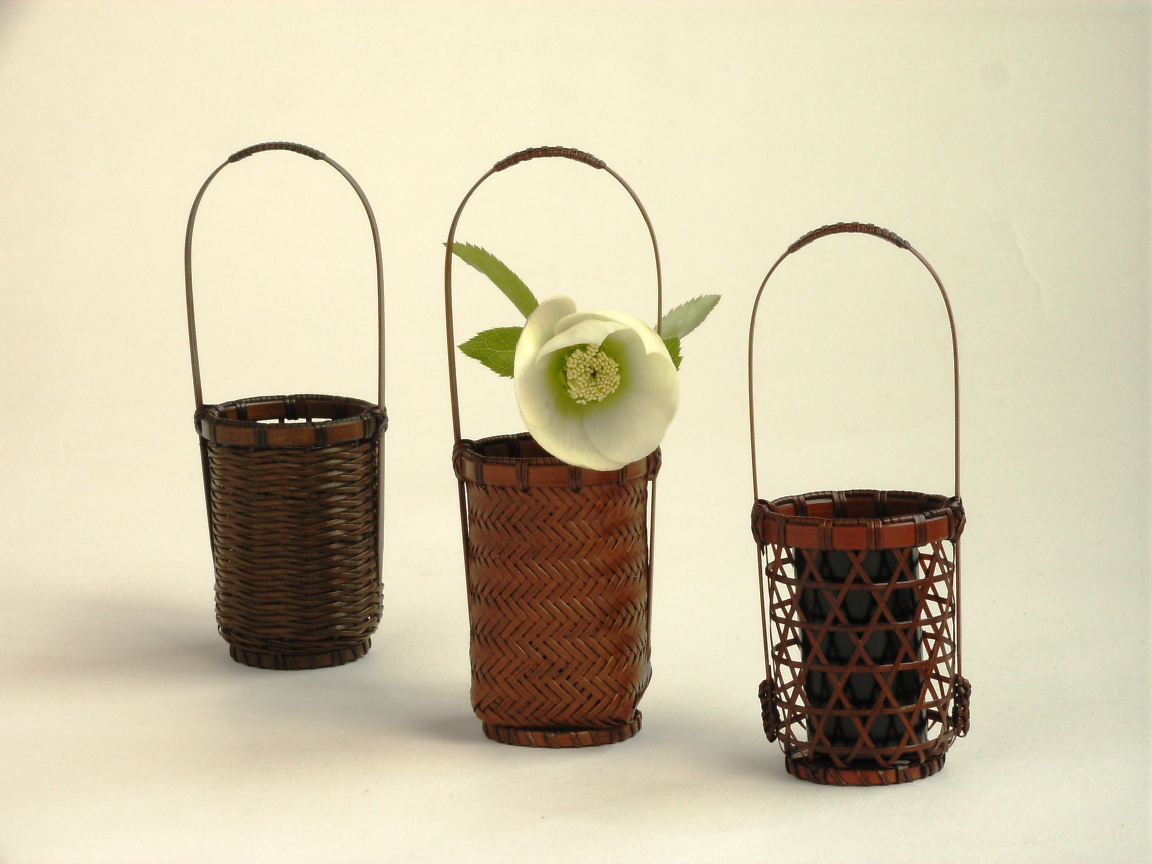 花籠、竹籠、茶道具